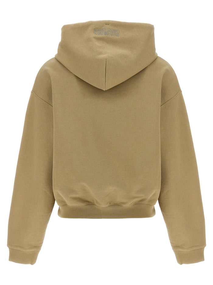 Oval Logo hoodie Beige Cotton Sweatshirt