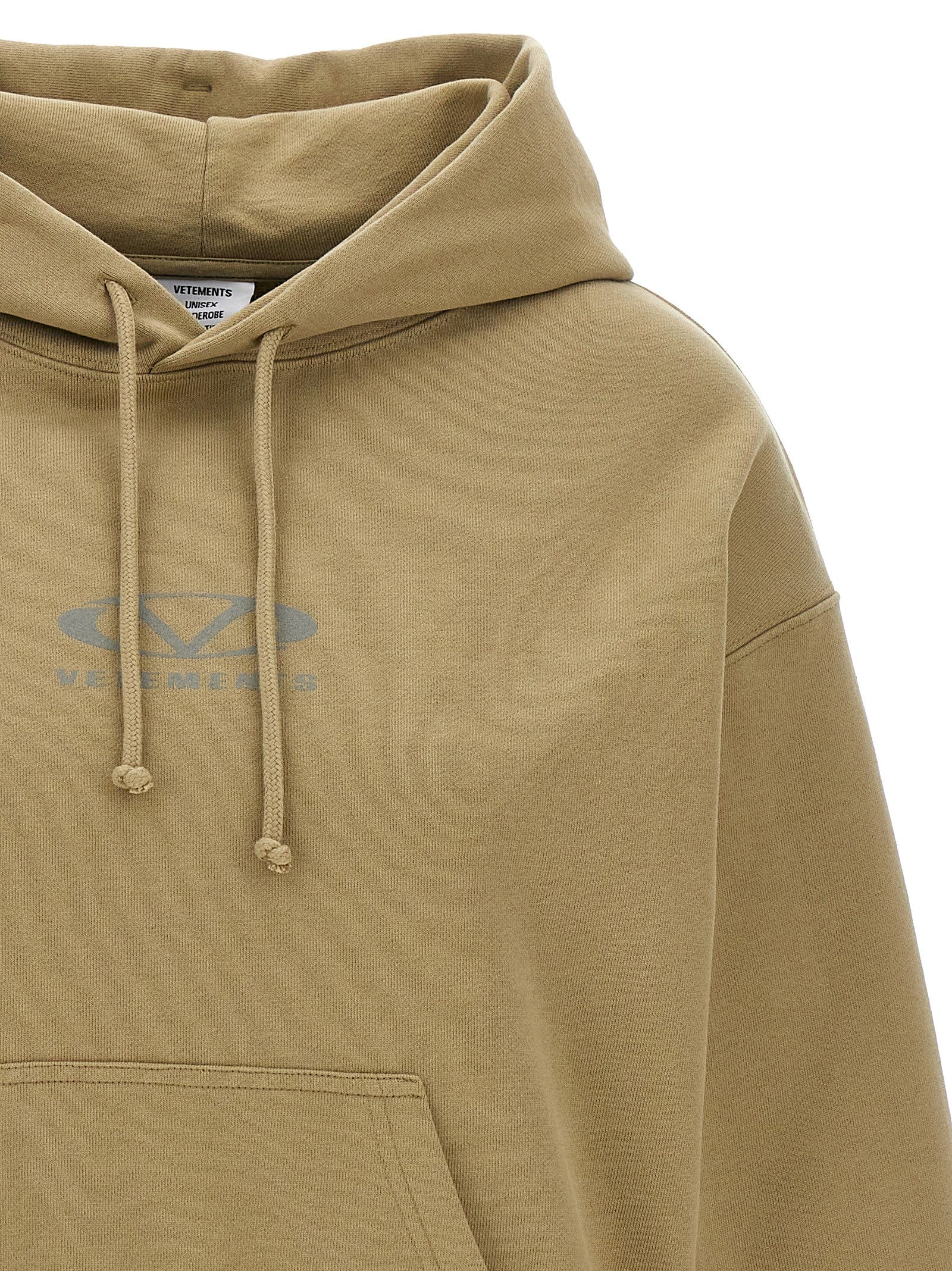 Oval Logo hoodie Beige Cotton Sweatshirt