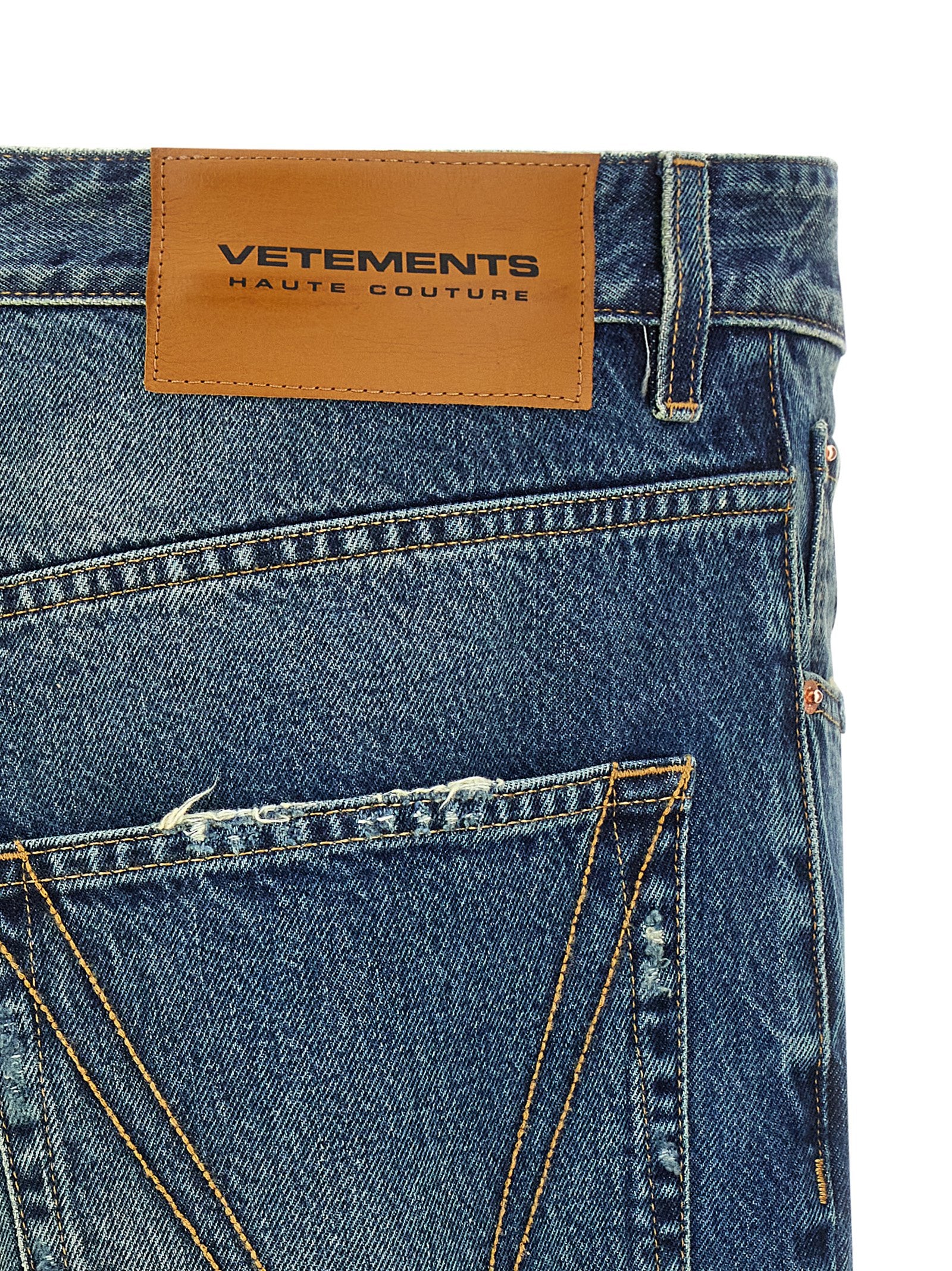 Blue Distressed Baggy jeans Cotton