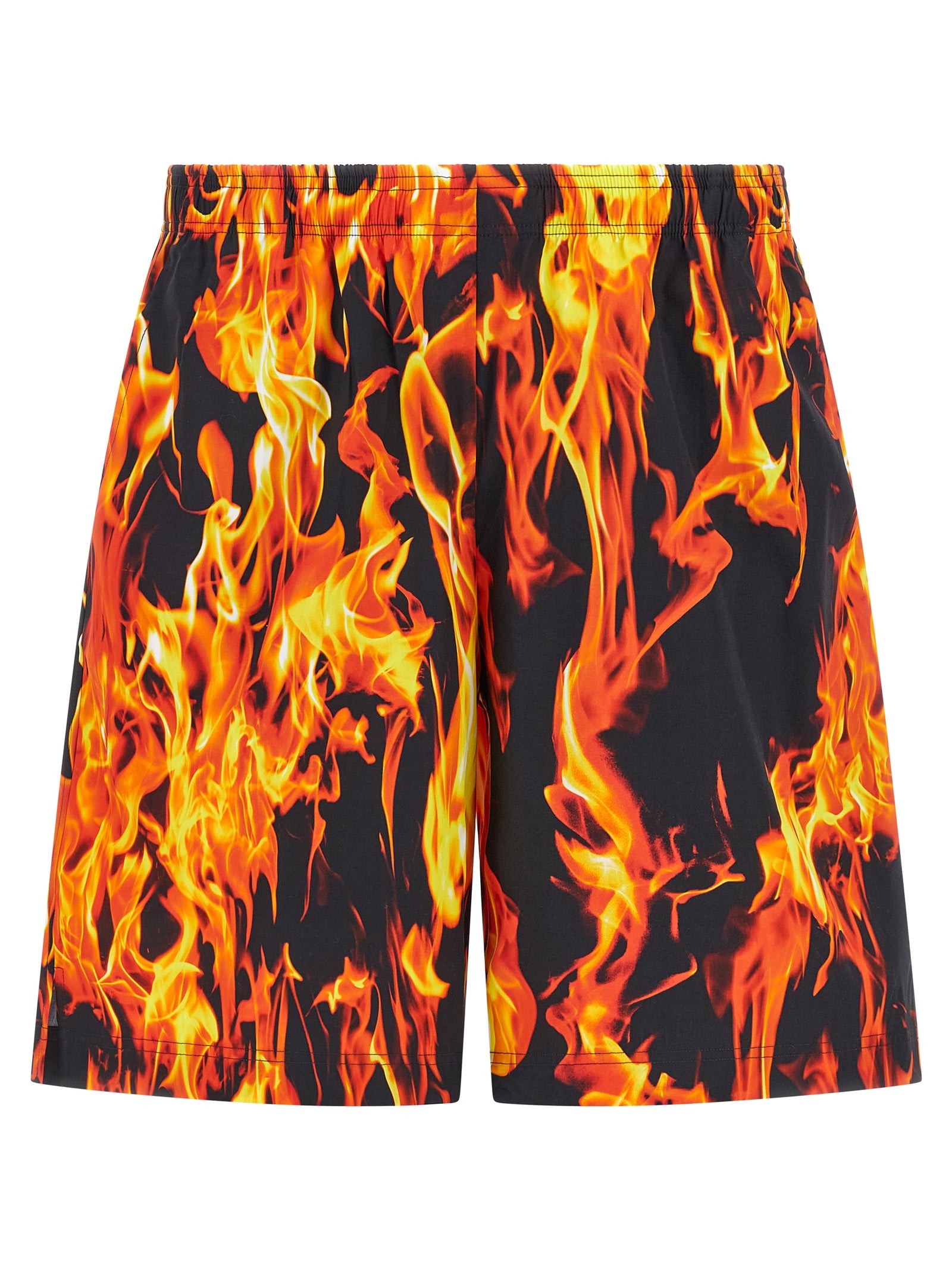 Black & Orange Fire bermuda shorts Multicolor Cotton Bermuda