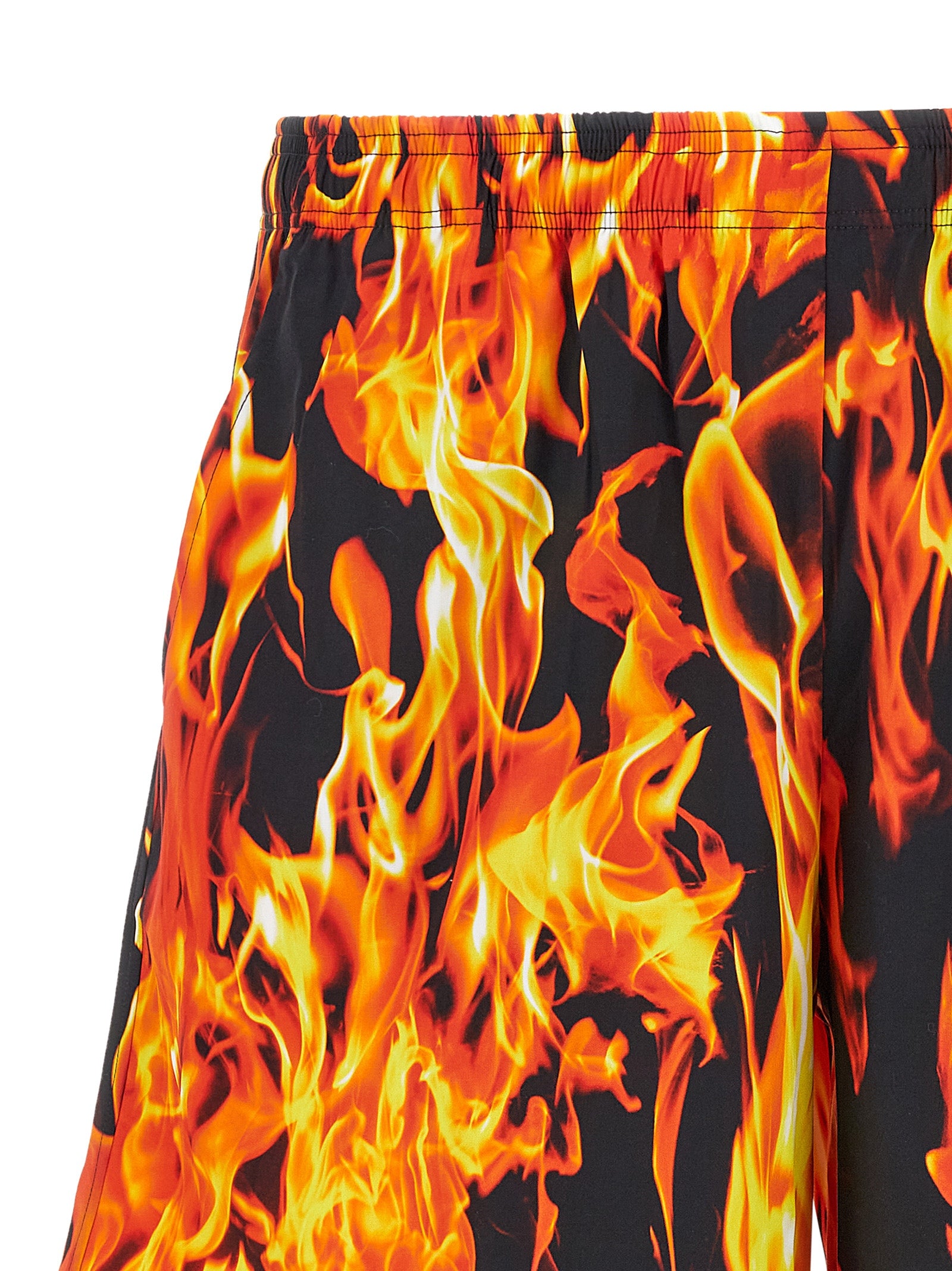 Black & Orange Fire bermuda shorts Multicolor Cotton Bermuda