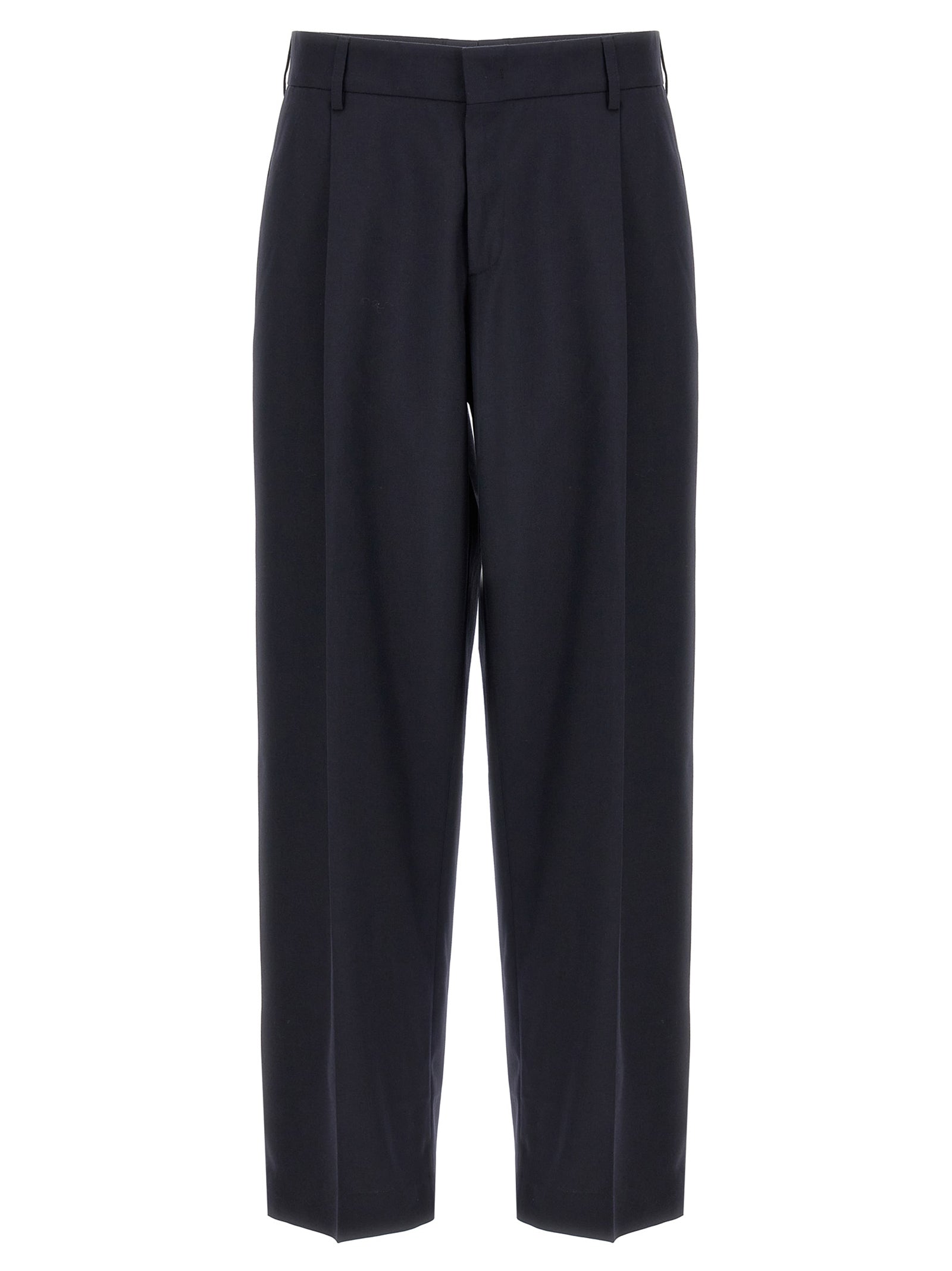 Front pleat pants Blue Polyester