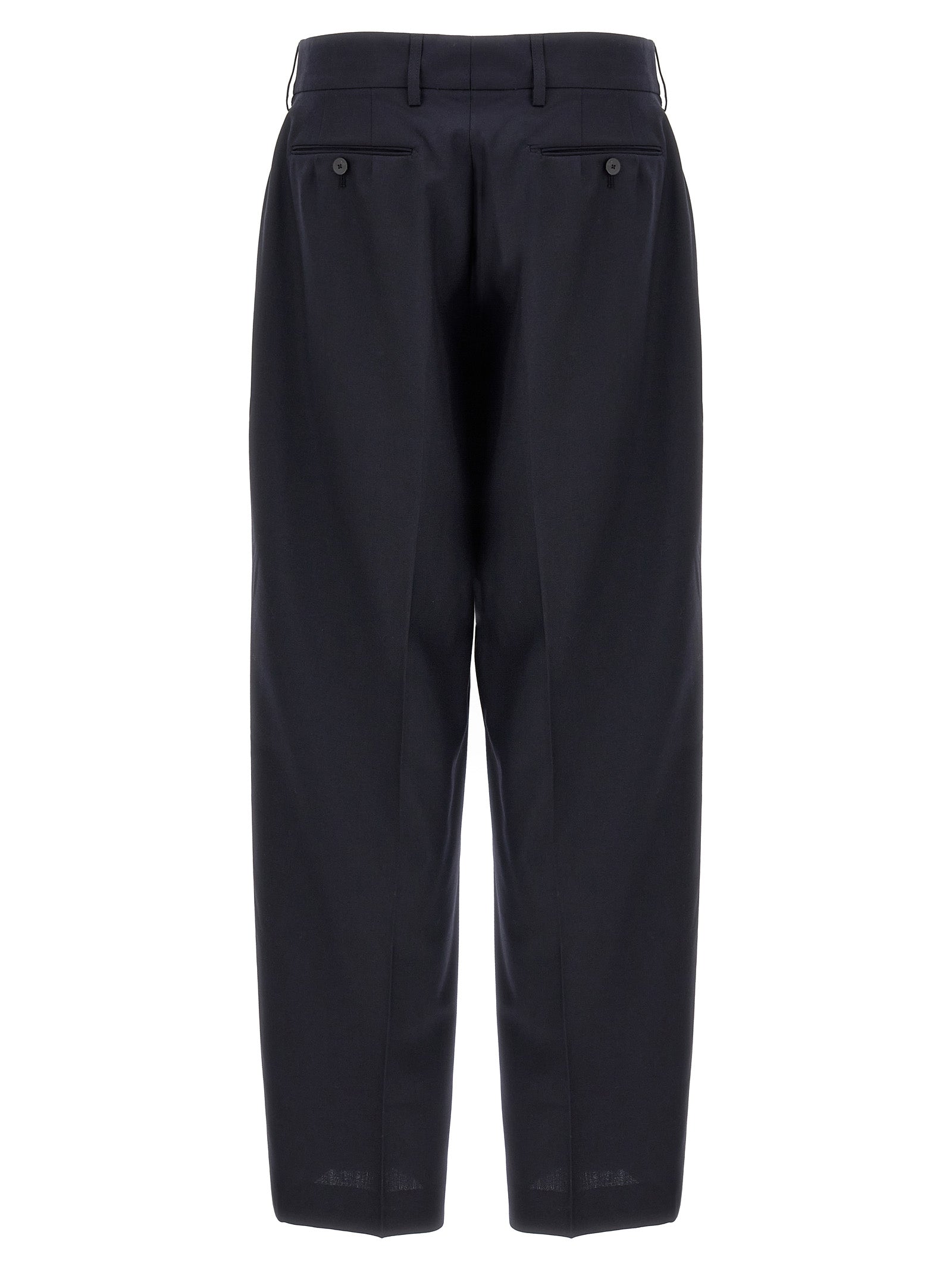 Front pleat pants Blue Polyester