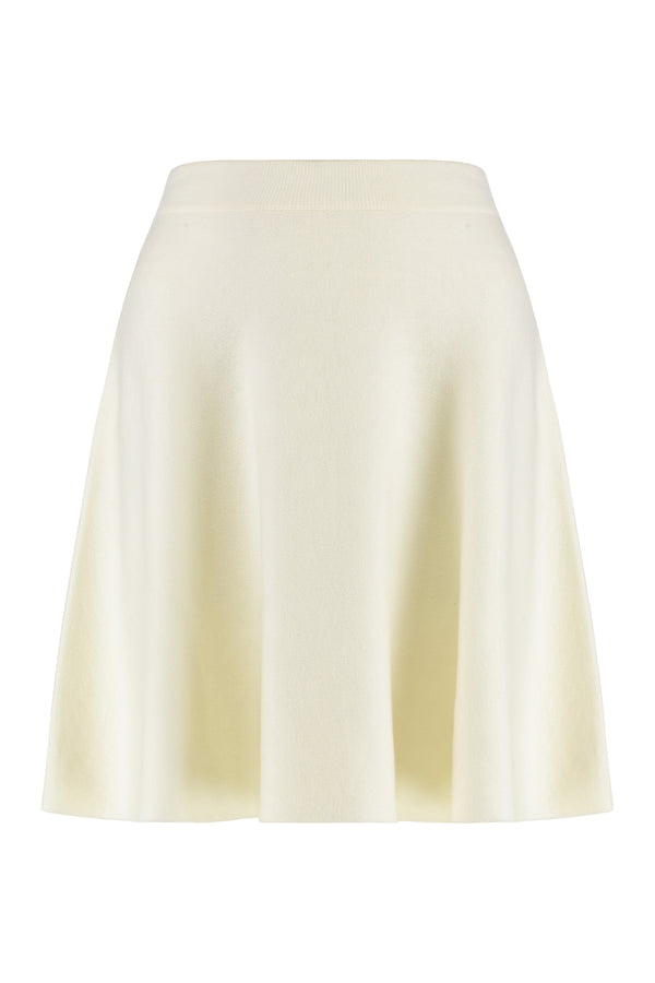 Miniskirt Crêpe Cotton White Virgin Wool Skirt