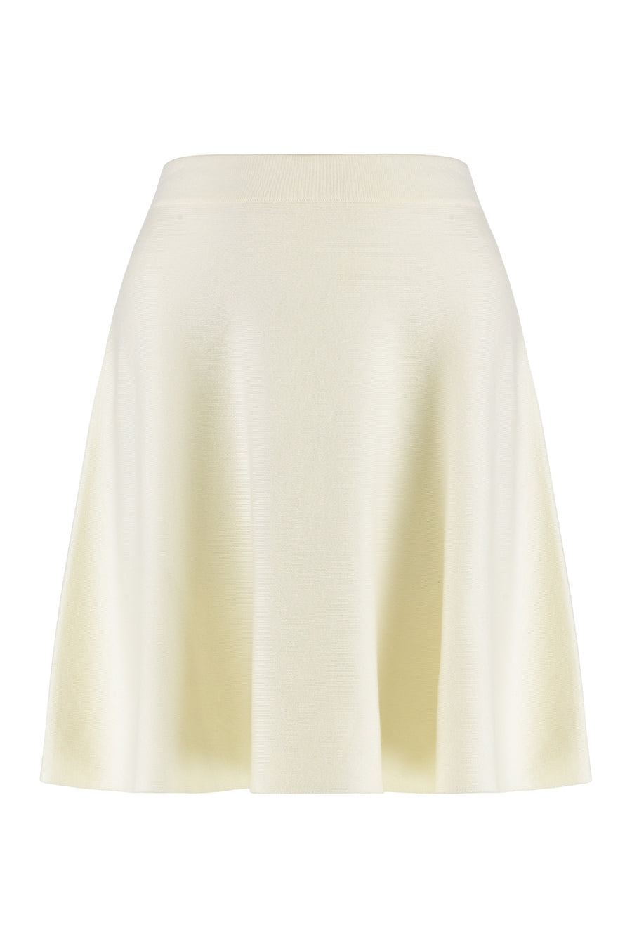 Miniskirt Crêpe Cotton White Virgin Wool Skirt