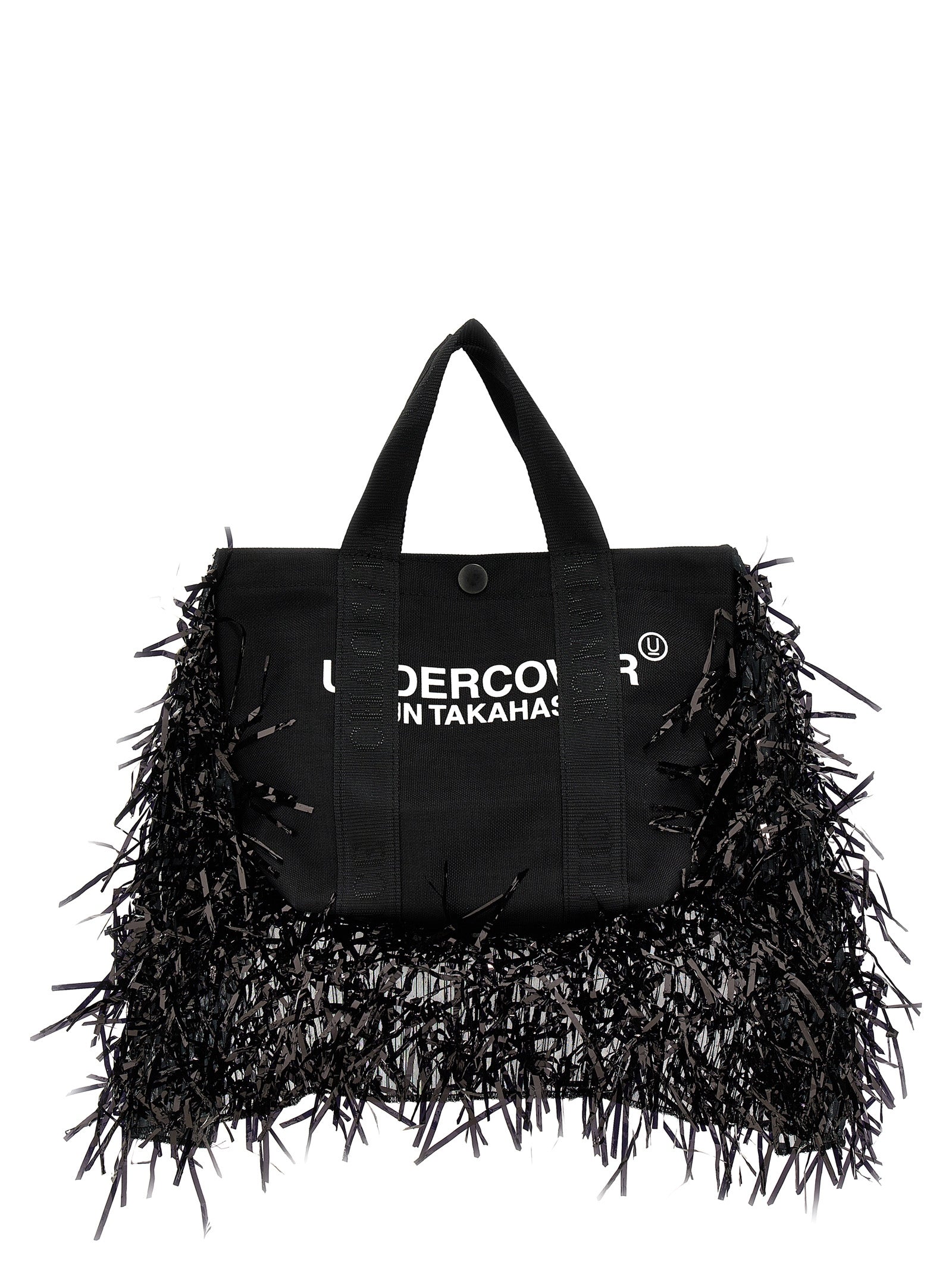 Fringed handbag Black Nylon Hand Bags