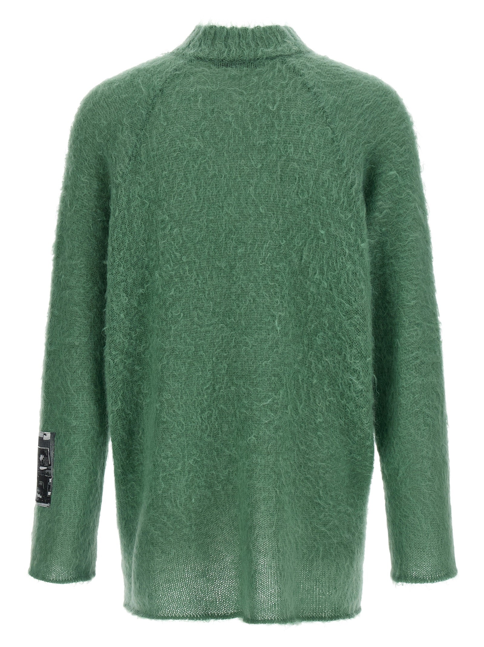 UC2E4904-2 sweater Green Mohair Wool Nylon Sweater, Cardigans