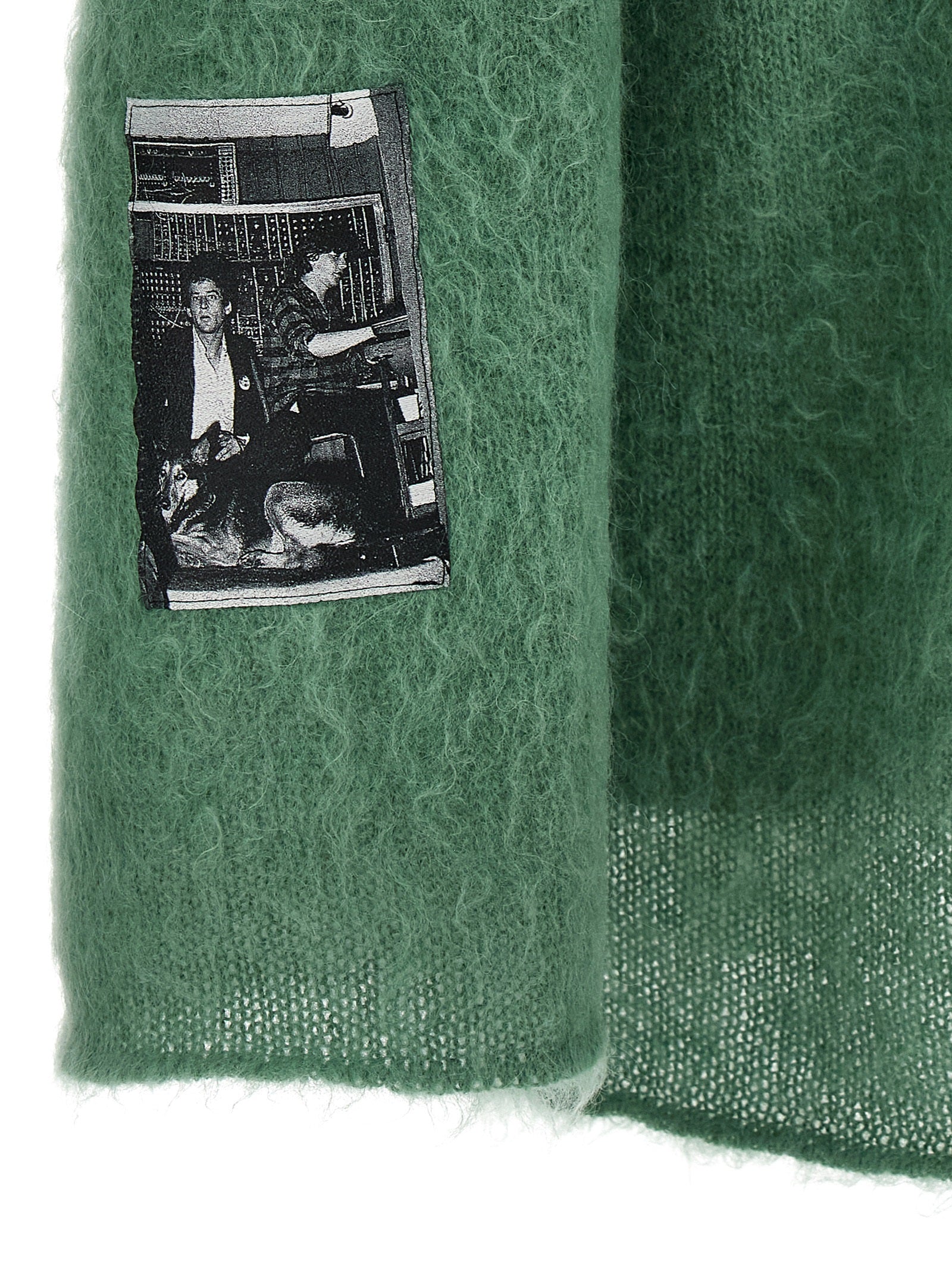 UC2E4904-2 sweater Green Mohair Wool Nylon Sweater, Cardigans