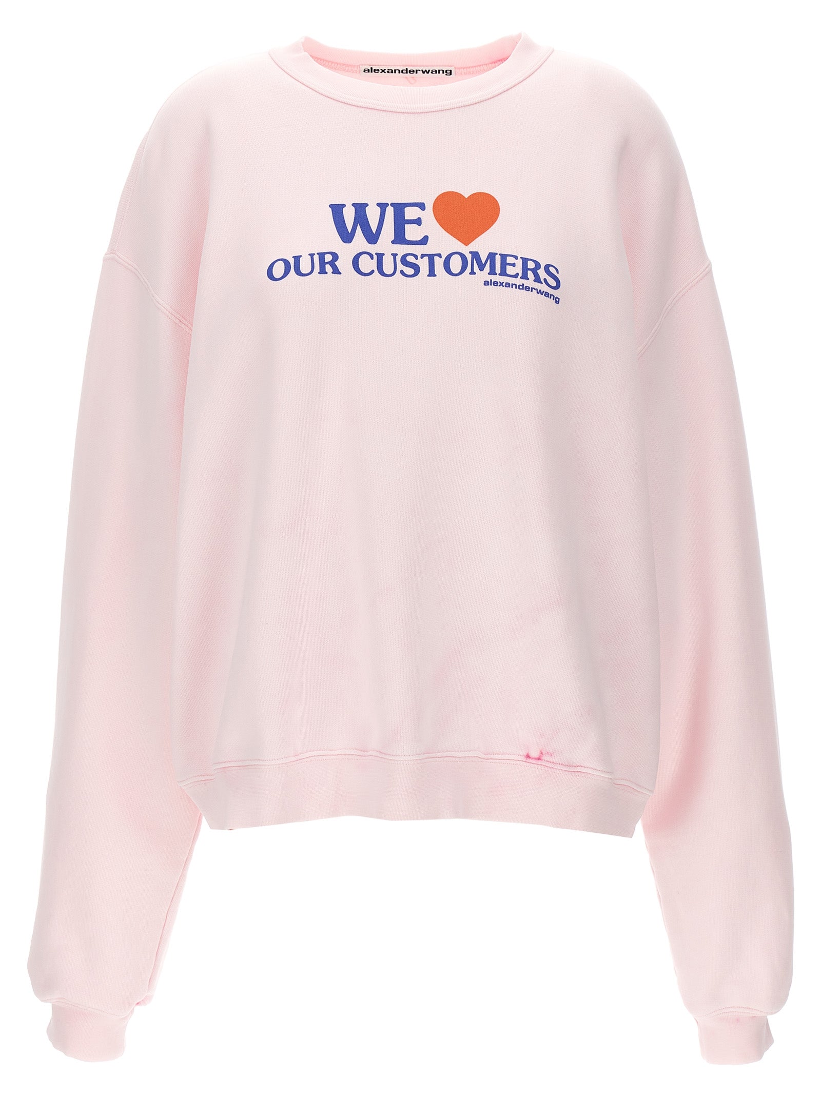 We Love Our Customers sweatshirt Pink Cotton