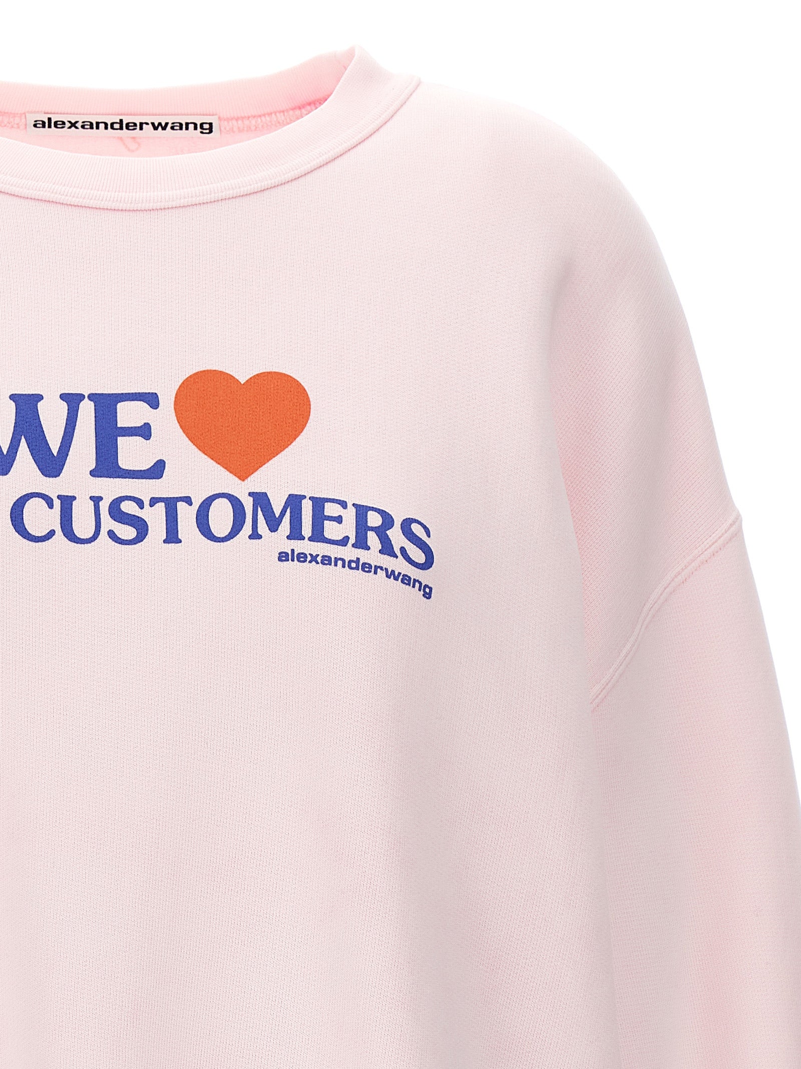 We Love Our Customers sweatshirt Pink Cotton