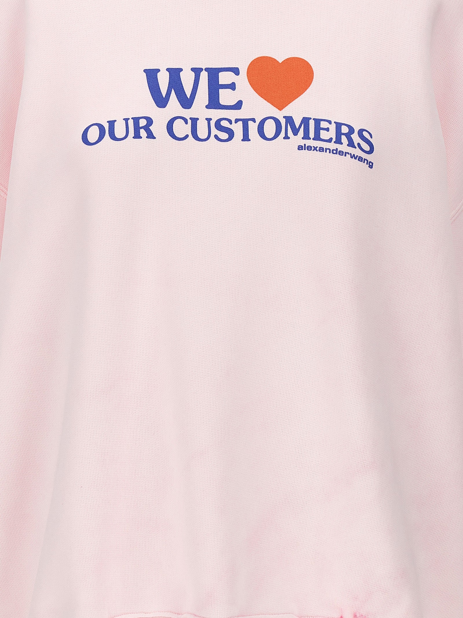 We Love Our Customers sweatshirt Pink Cotton