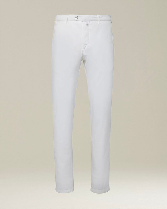TROUSERS COTTON Optical White Elastane