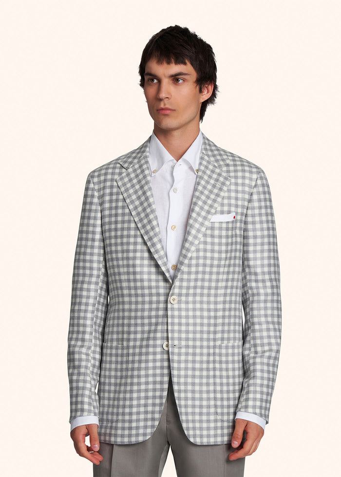JACKET CASHMERE Medium Grey Silk Linen