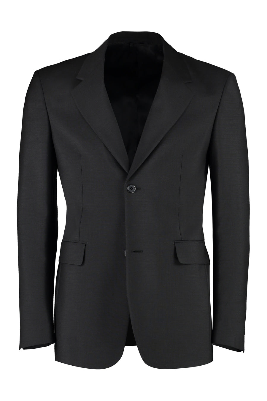Padded Shoulder Mohair And Wool Blazer Black Suit & Dinner Jackets