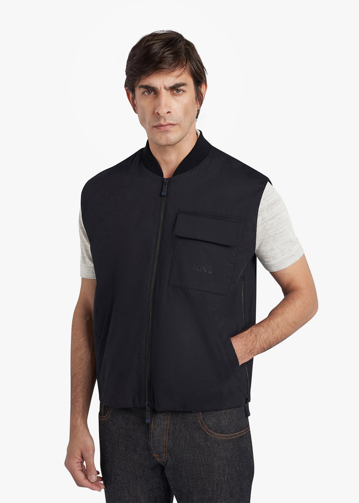 SLEVELESS BLOUSON COTTON Black Outerwear
