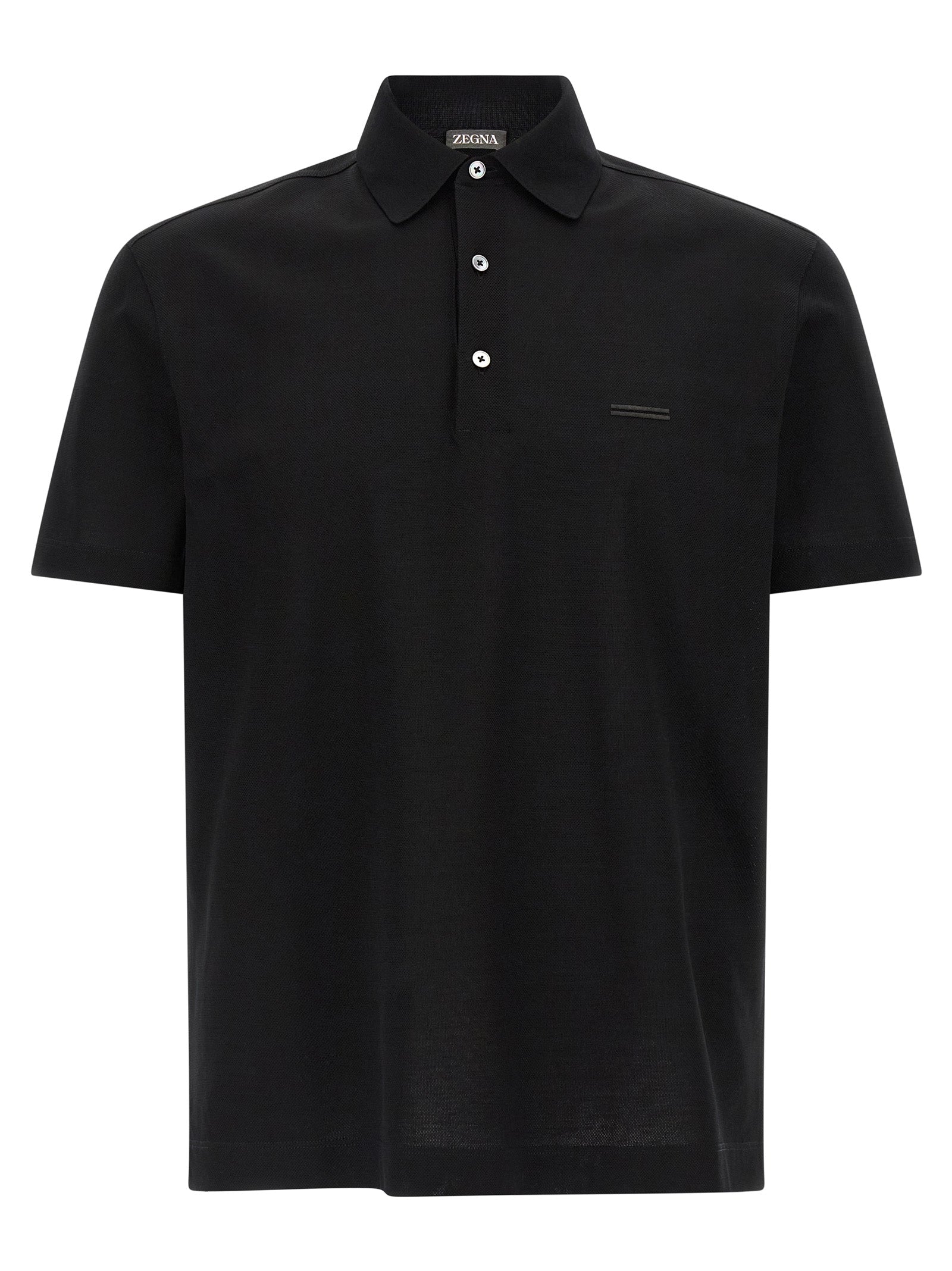Piqué cotton polo shirt Black