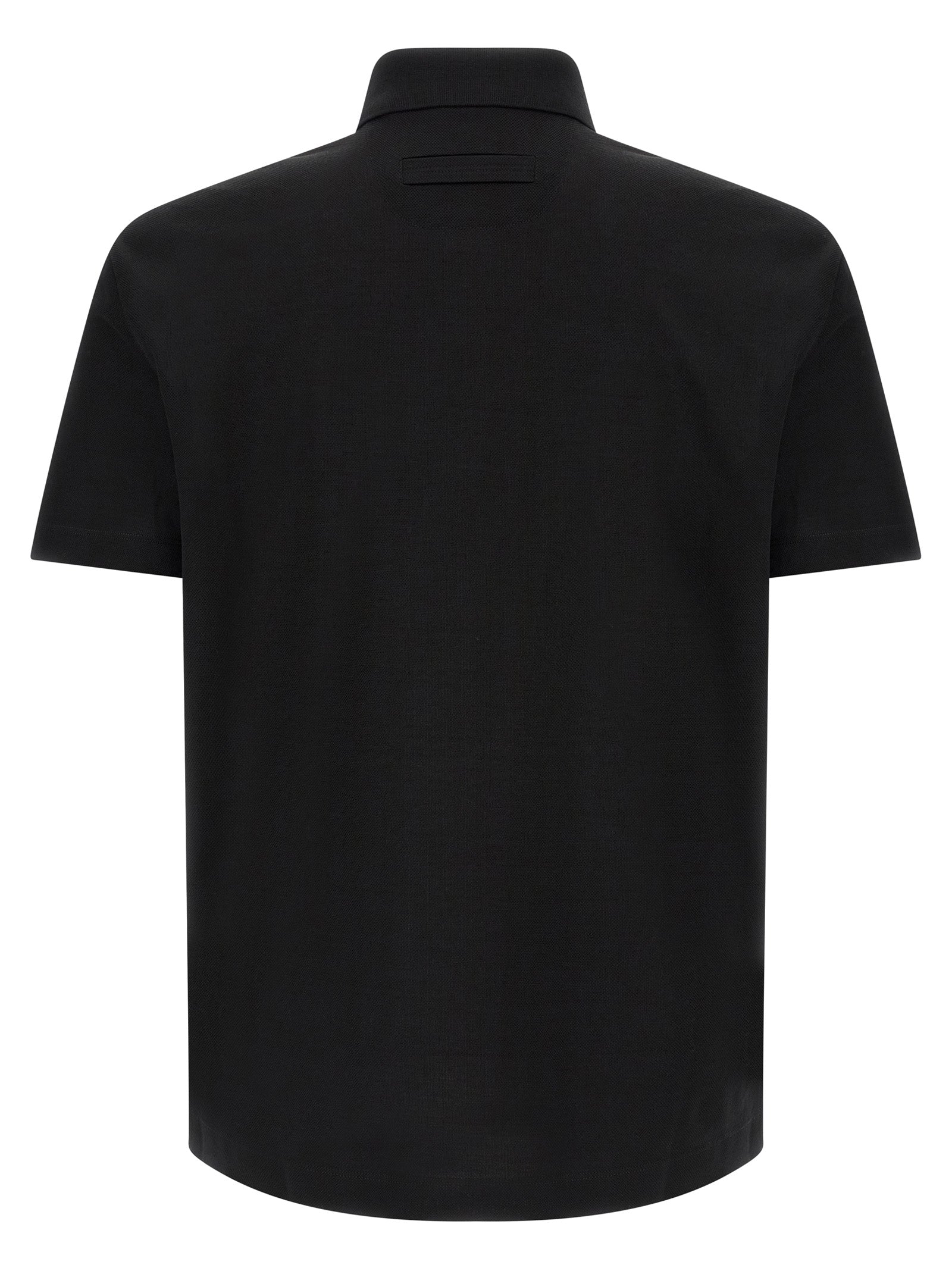 Piqué cotton polo shirt Black