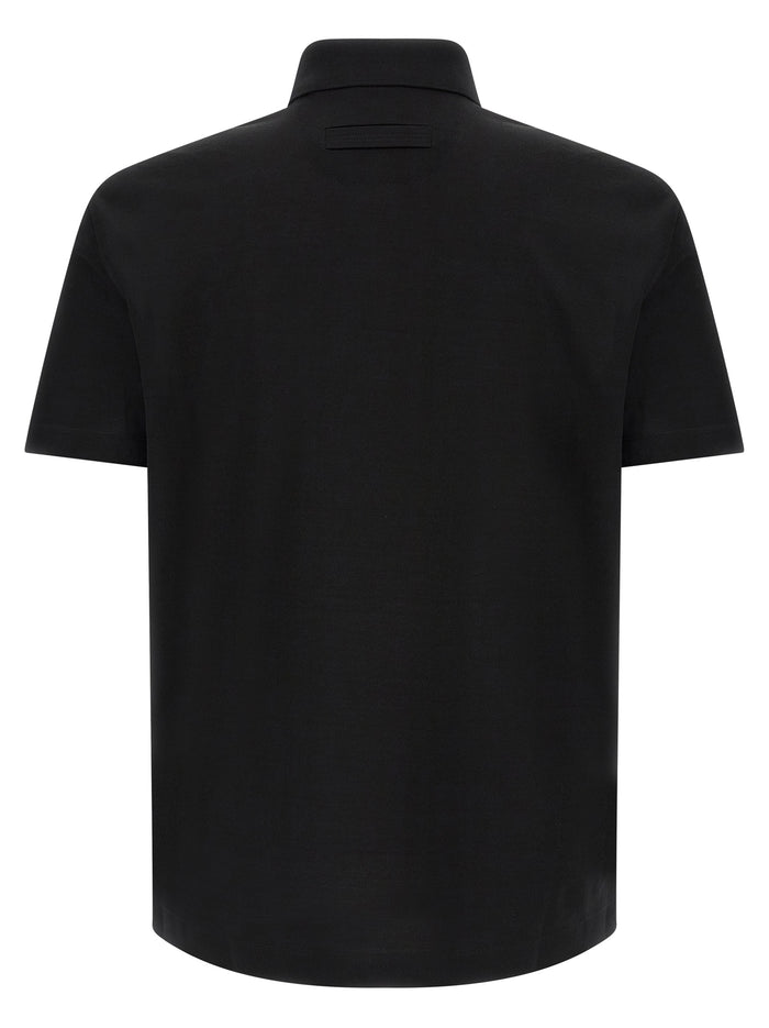 Piqué cotton polo shirt Black