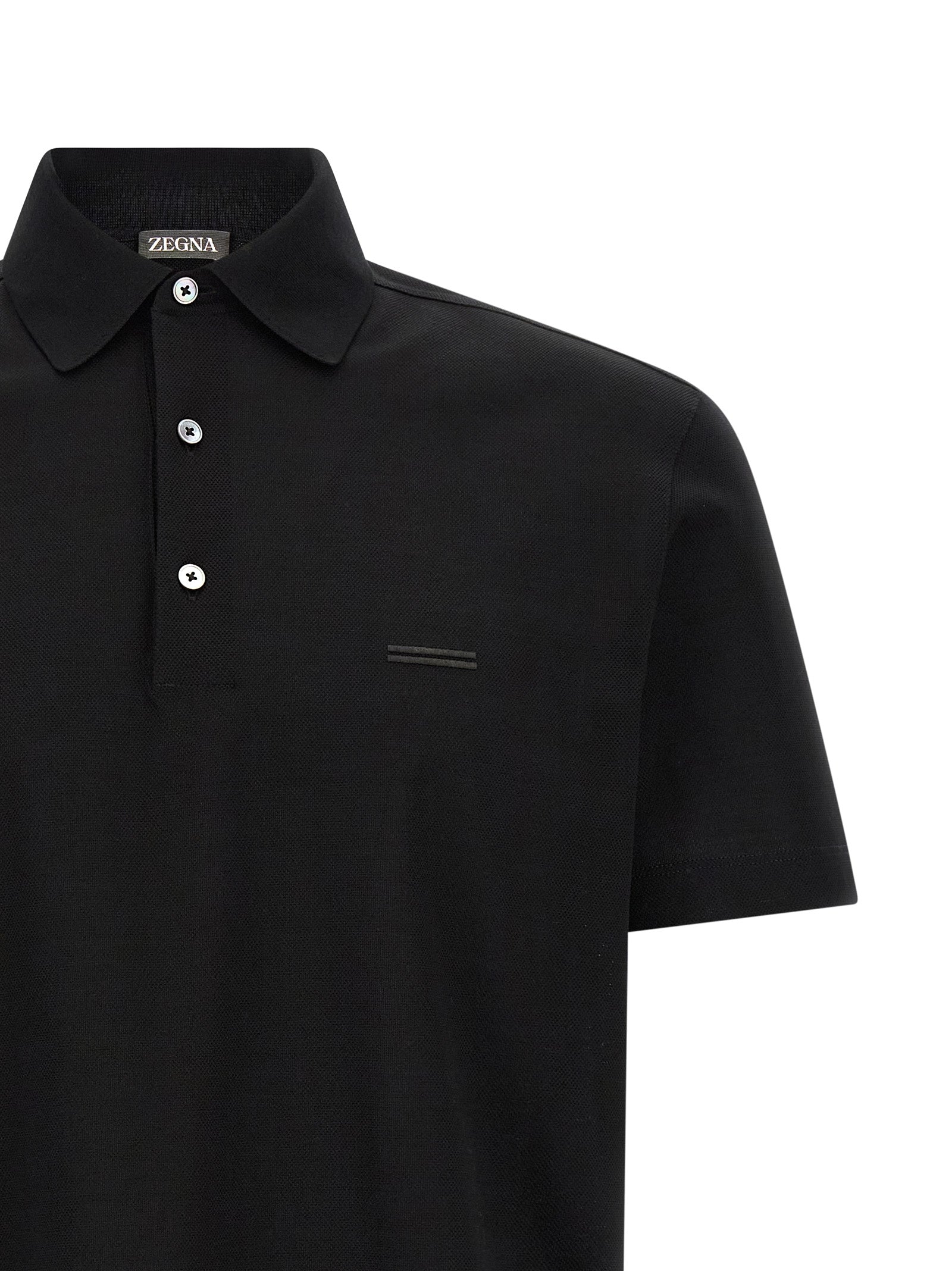 Piqué cotton polo shirt Black