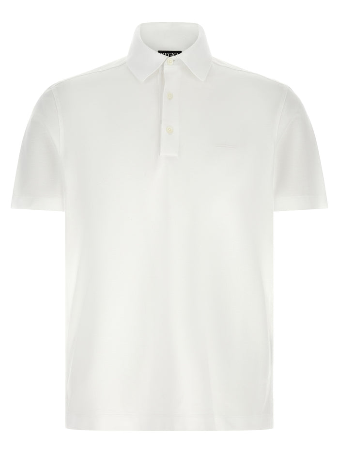 Piqué Cotton Polo Shirt White