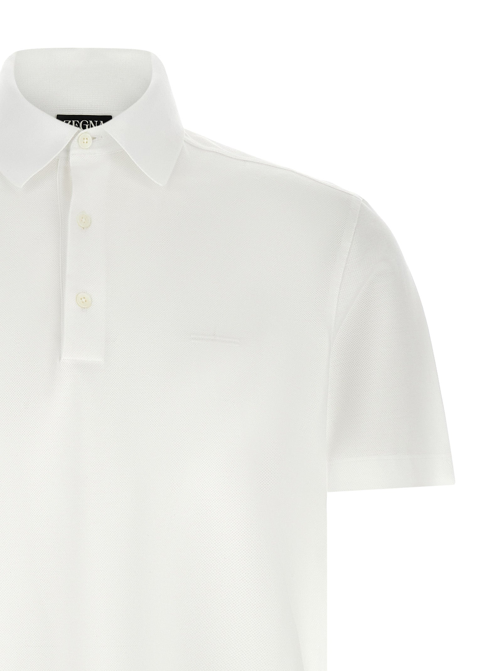 Piqué Cotton Polo Shirt White