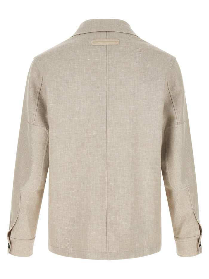 Crossover Overshirt Gray Shirt, Blouse