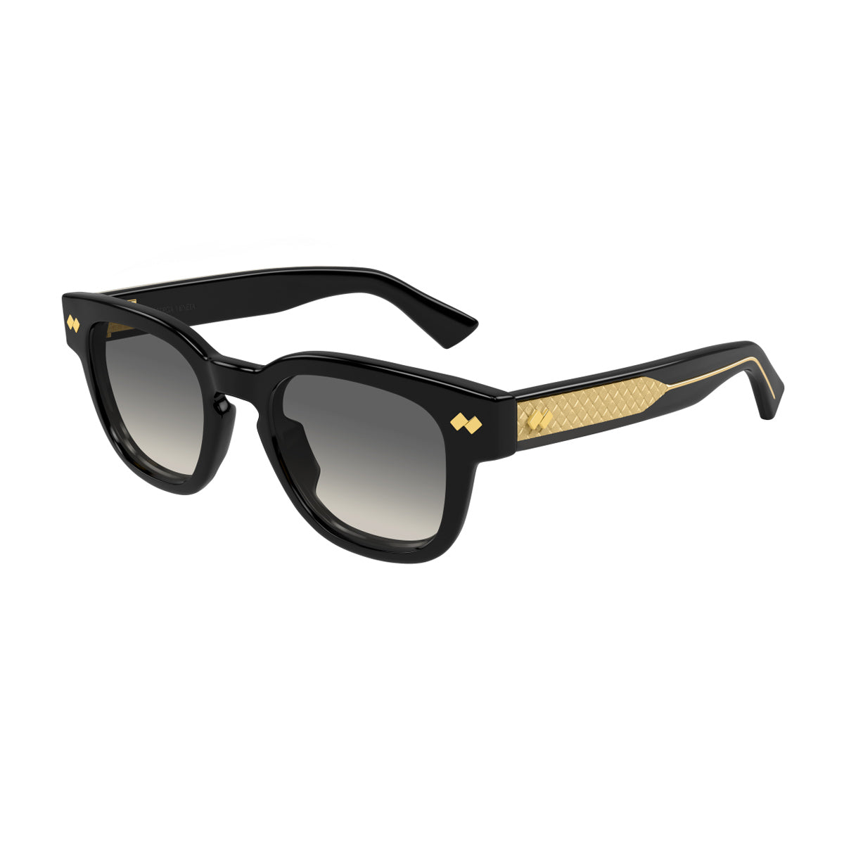 Bottega Veneta Bv1441s Linea Intrecciato 001 Black Grey Nero Recycled Acetate Occhiali Da Sole