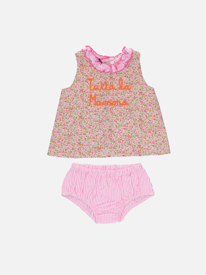 Baby Hanna Rose Cotton Dress Abbie With Top And Bloomers | Made Liberty Fabric __single__ Set