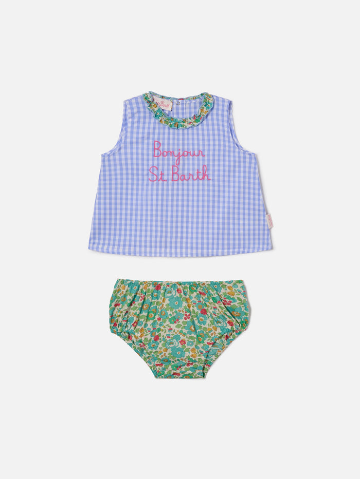 Abbie Top And Bloomer Set With Bonjour St. Barth Embroidery | Made Liberty Fabric __single__
