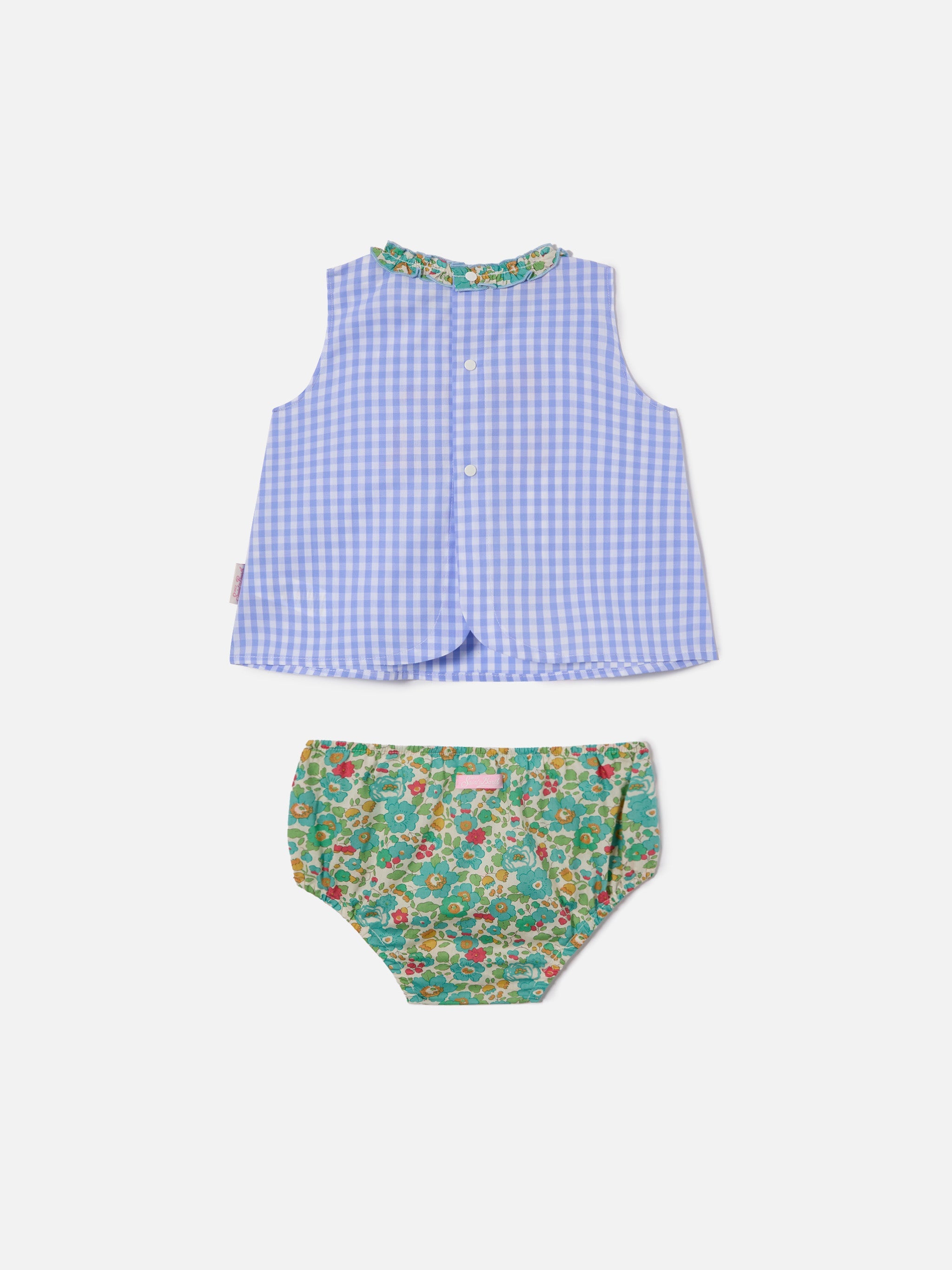 Abbie Top And Bloomer Set With Bonjour St. Barth Embroidery | Made Liberty Fabric __single__