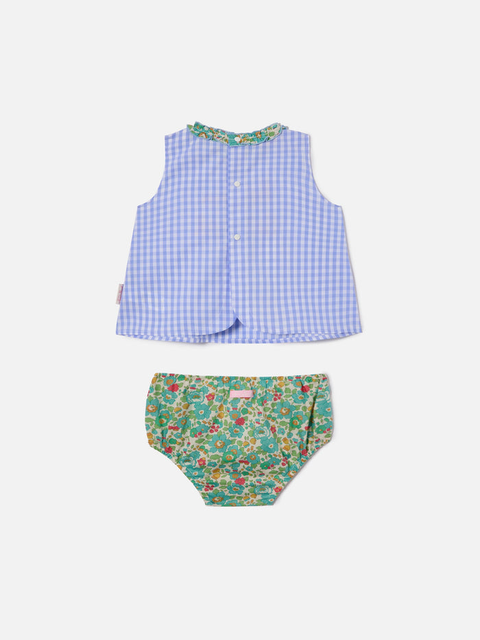 Abbie Top And Bloomer Set With Bonjour St. Barth Embroidery | Made Liberty Fabric __single__