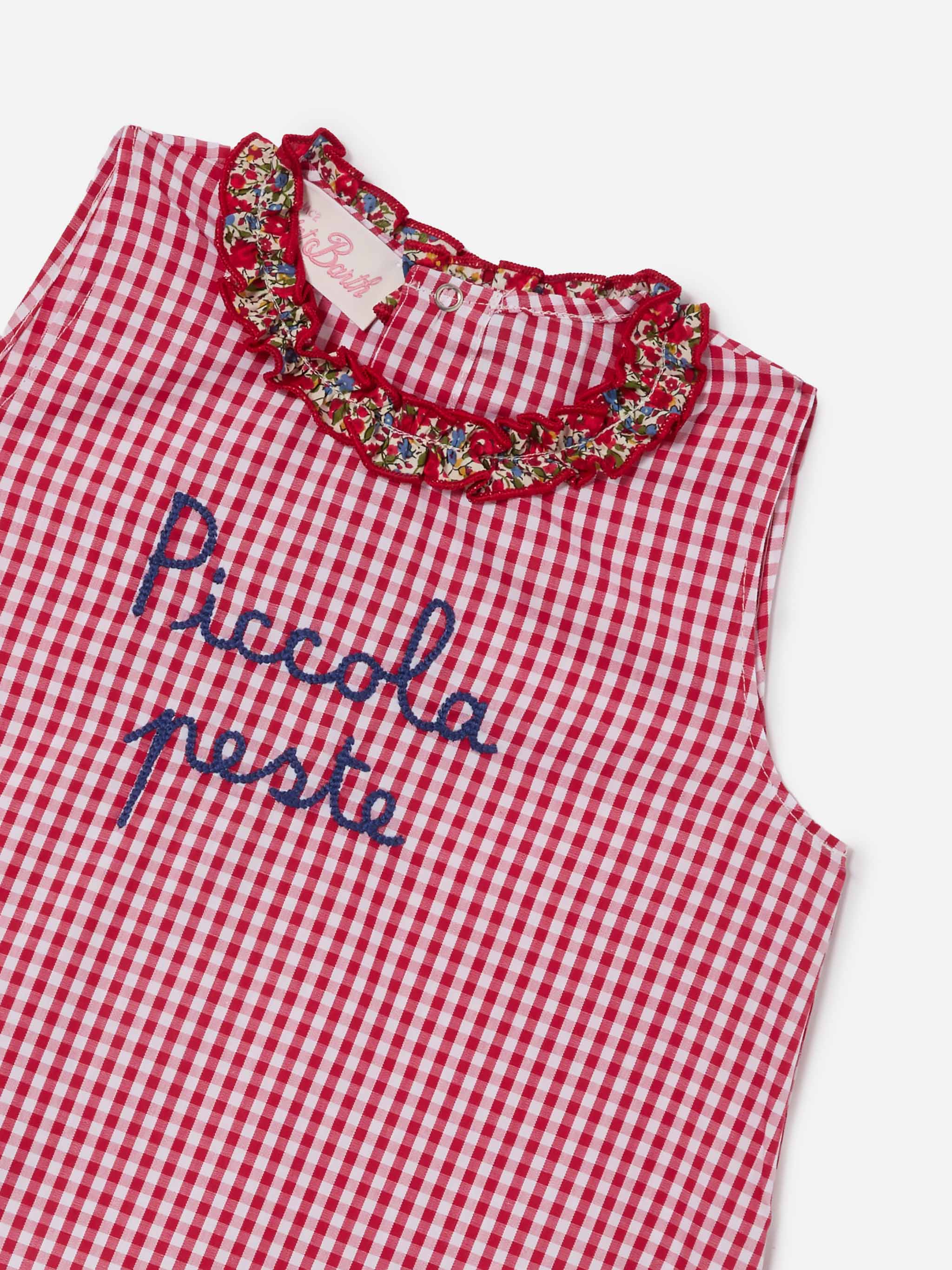 Abbie Top And Bloomer Set With Piccola Peste Embroidery | Made Liberty Fabric Red