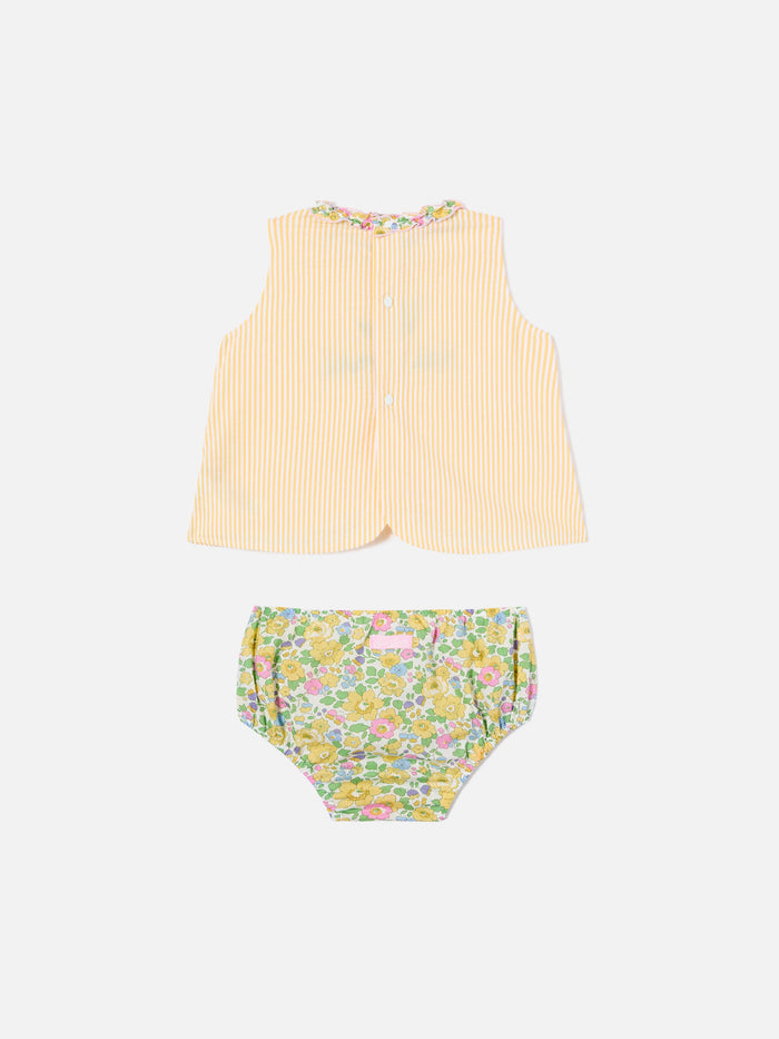 Abbie Top And Bloomer Set With Vado Dai Nonni Embroidery | Made Liberty Fabric __single__