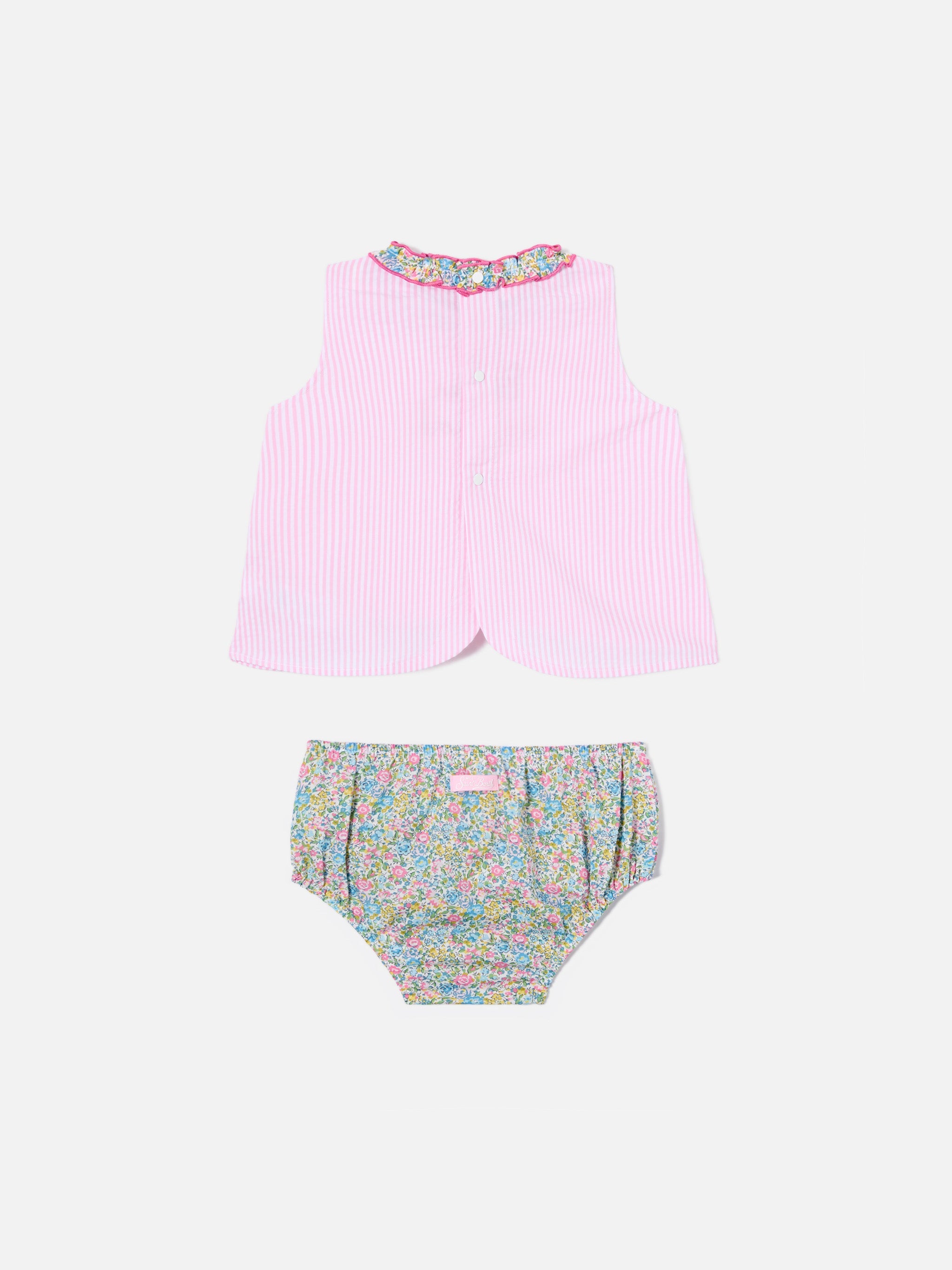 Abbie Top And Bloomer Set With Better In Pink Embroidery | Made Liberty Fabric __single__