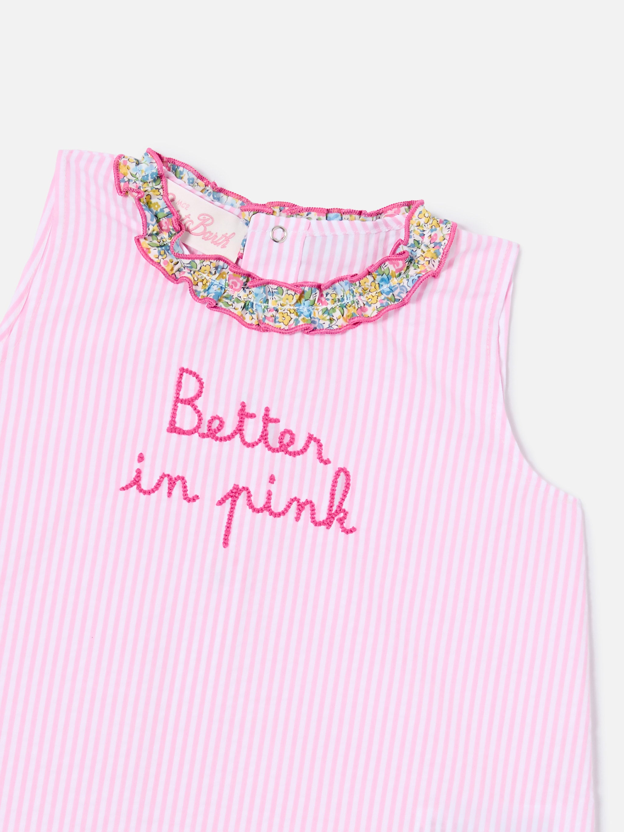 Abbie Top And Bloomer Set With Better In Pink Embroidery | Made Liberty Fabric __single__