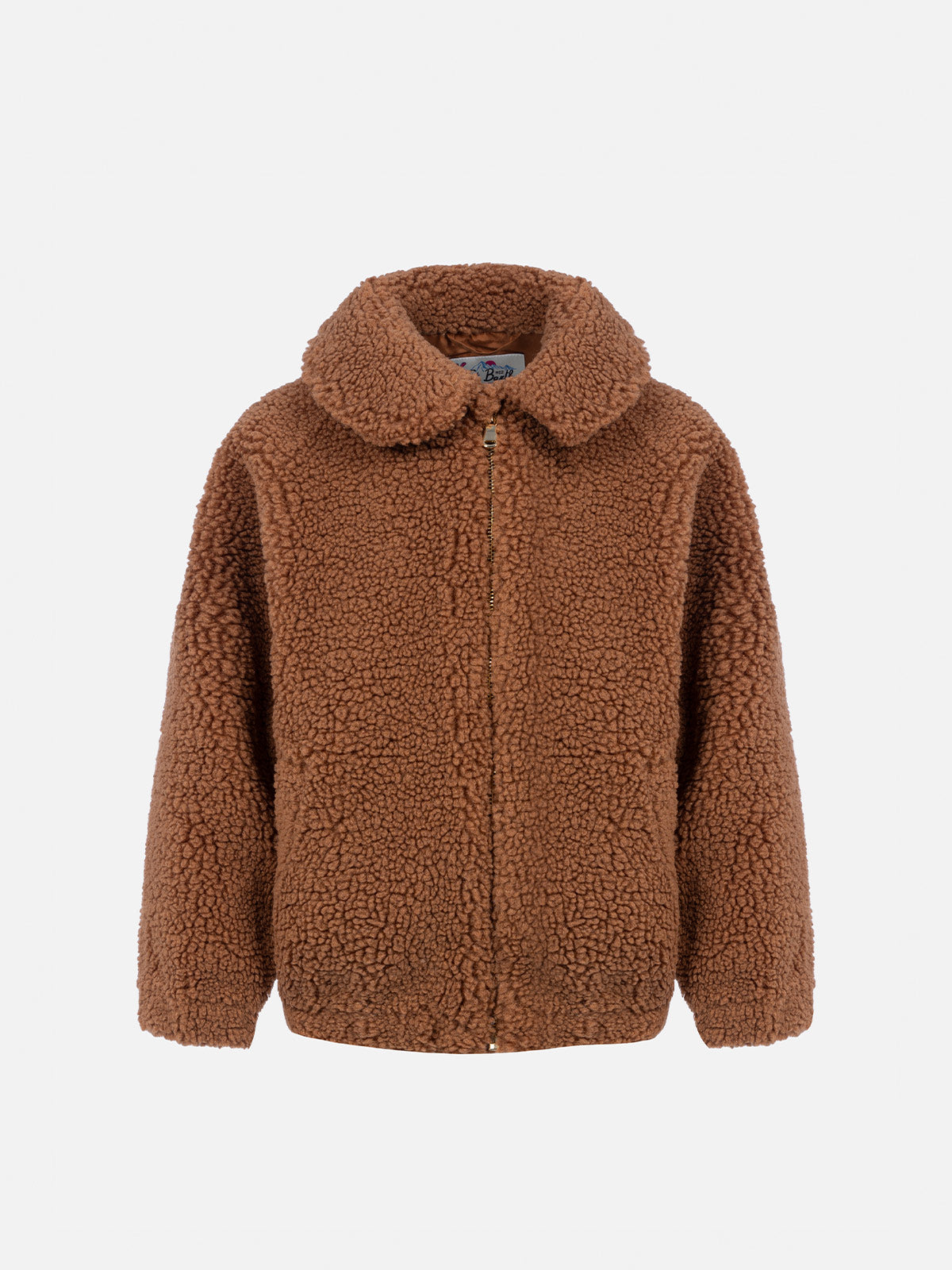 Girl Beige Sherpa Bomber Coat Abel Camel Jacket