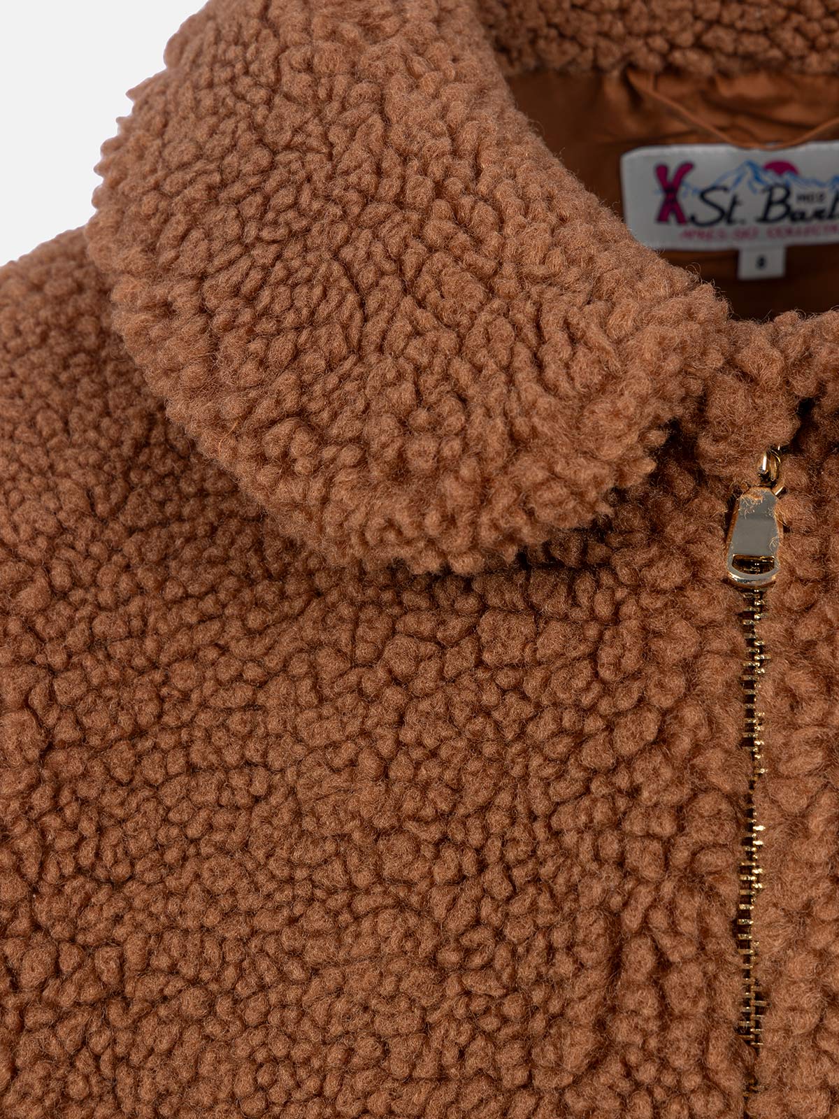 Girl Beige Sherpa Bomber Coat Abel Camel Jacket