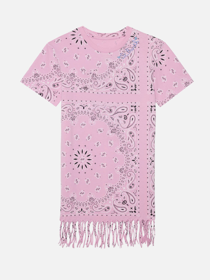 Abbey Dress With Fringes And Bandana Print __single__