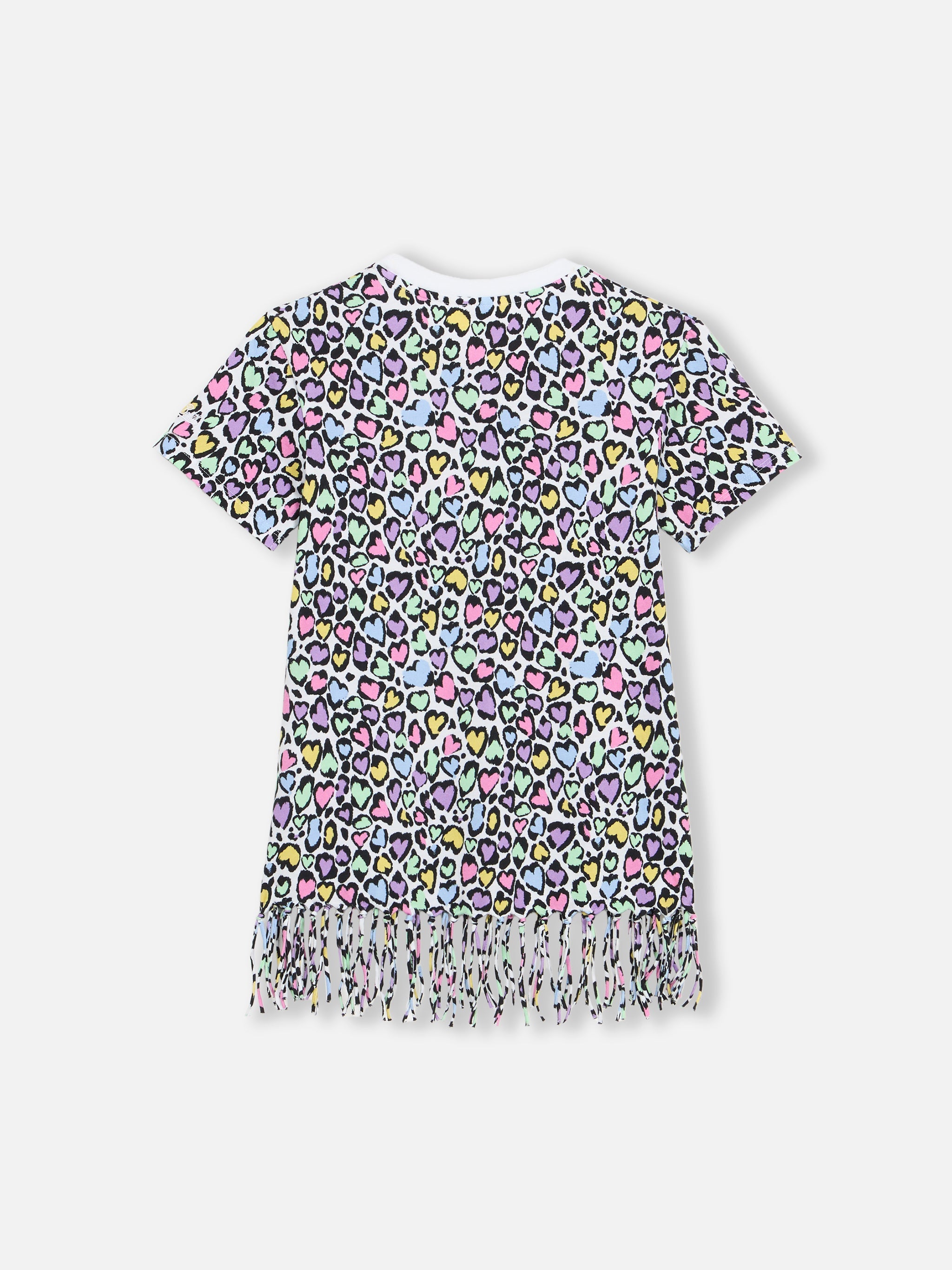 Girl Abbey Dress With Fringes And Animalier Print __single__