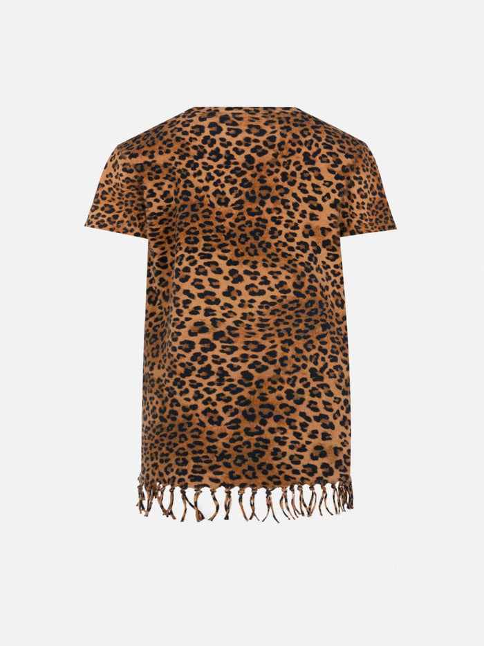 Abbey Dress With Fringes And Animalier Print __single__