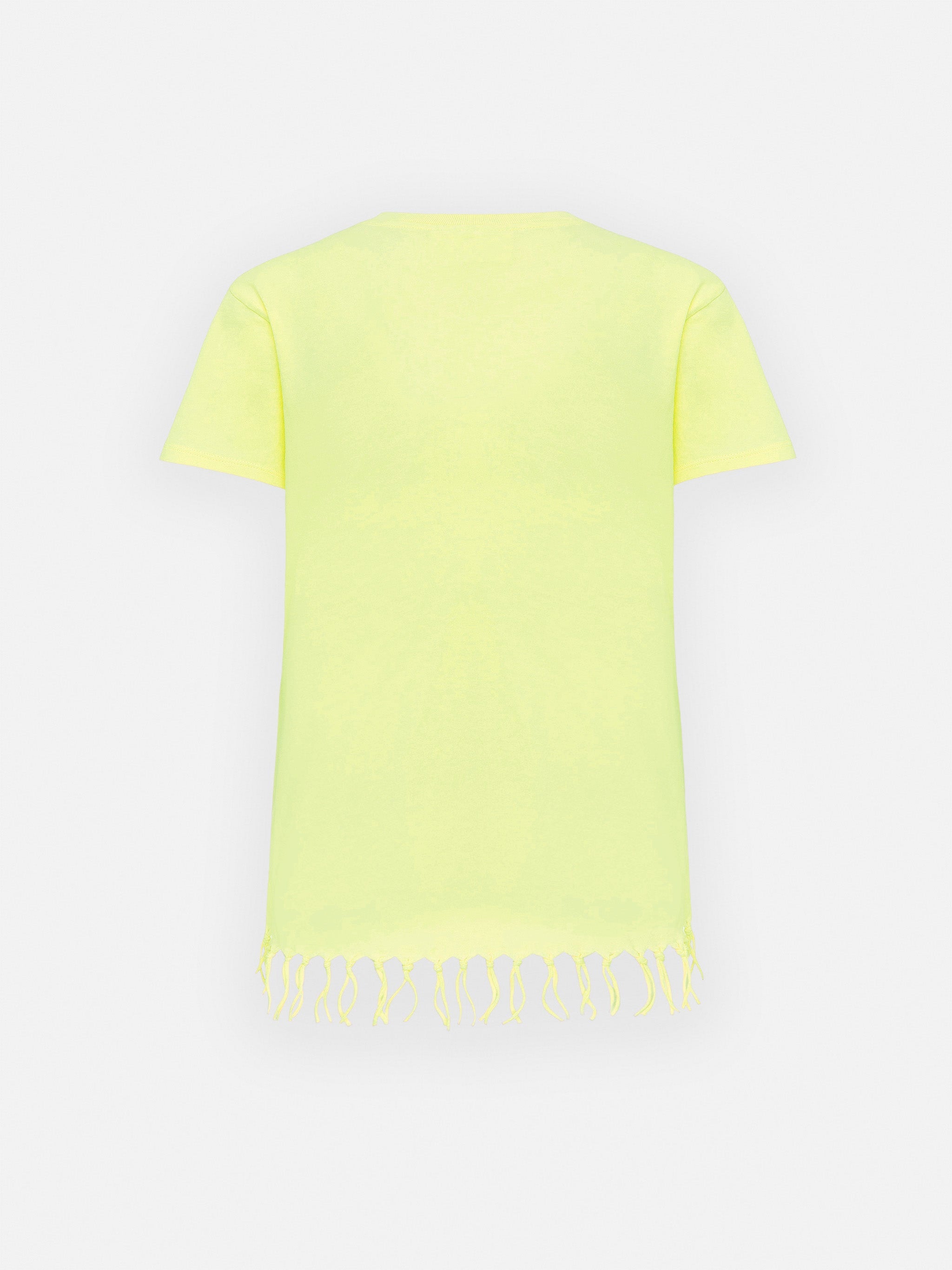 Abbey Dress With Fringes And St. Barth Local Print Yellow