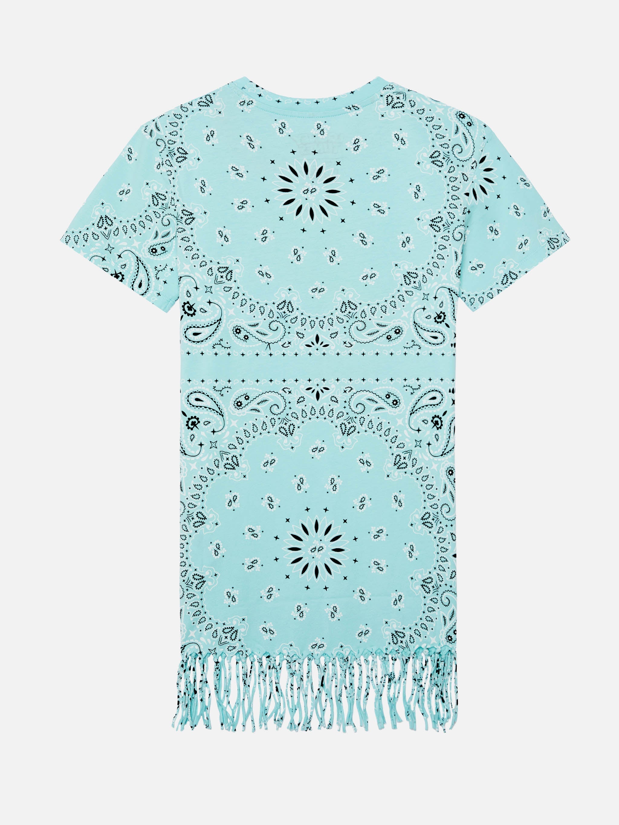 Girl Abbey Dress With Fringes And Bandana Print | Wrner Bros. Special Edition Blue