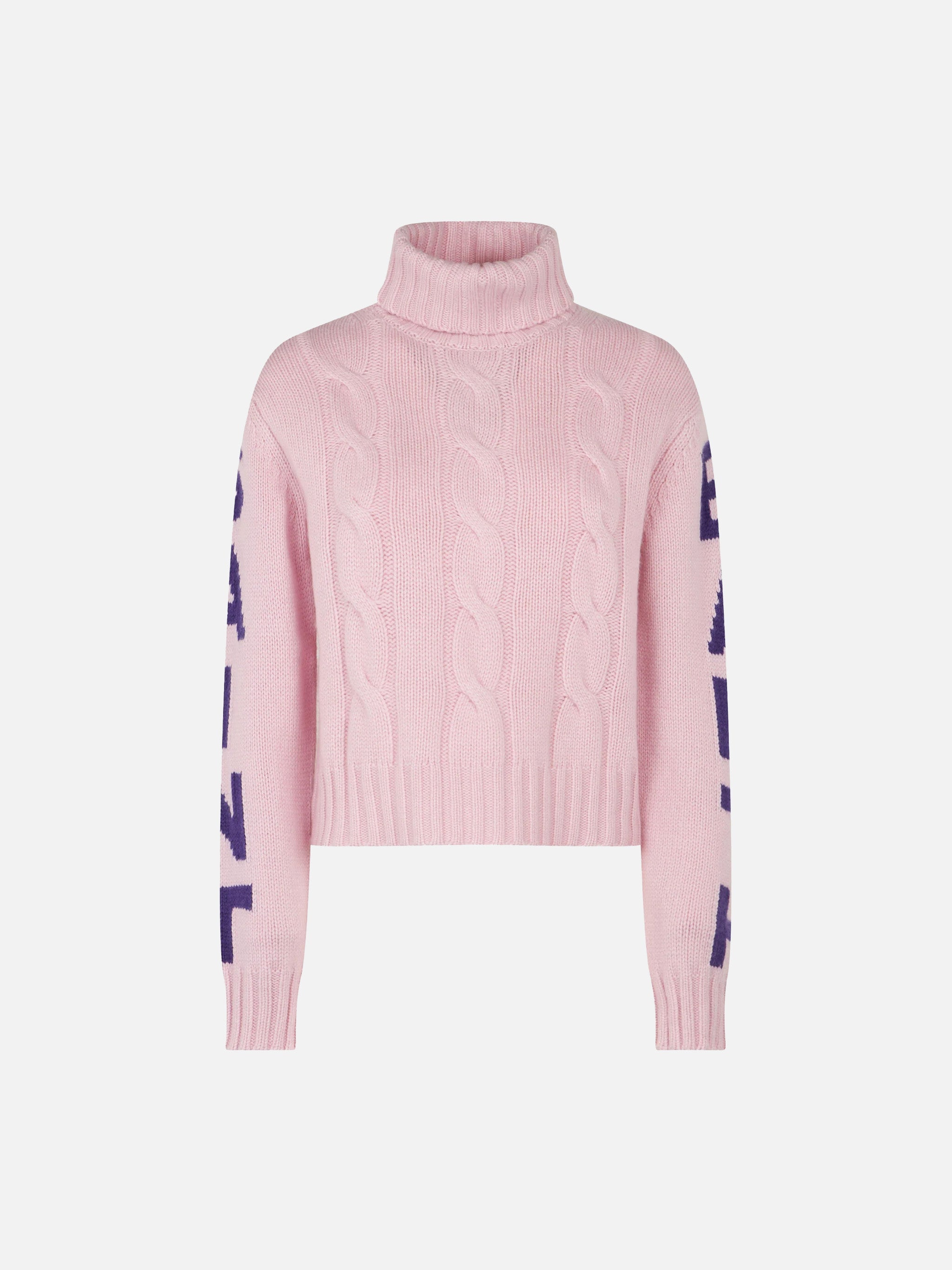 Adler Jr Turtleneck Cable-Knit With Saint Barth Jacquard Pink