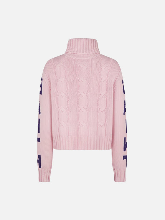 Adler Jr Turtleneck Cable-Knit With Saint Barth Jacquard Pink