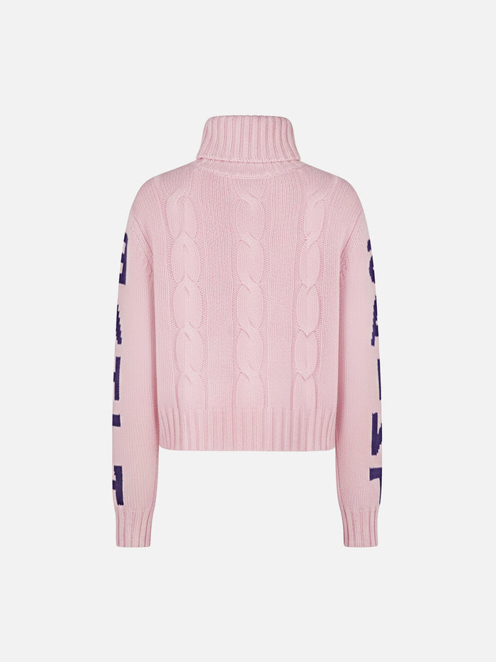 Adler Jr Turtleneck Cable-Knit With Saint Barth Jacquard Pink