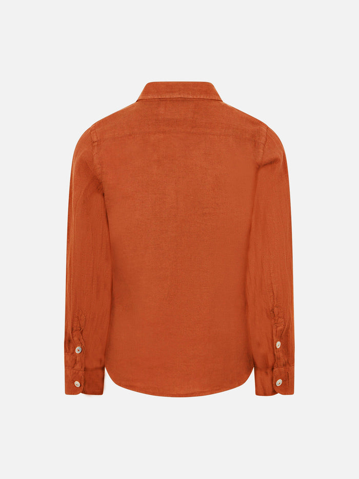 Agnes Orange Linen Shirt