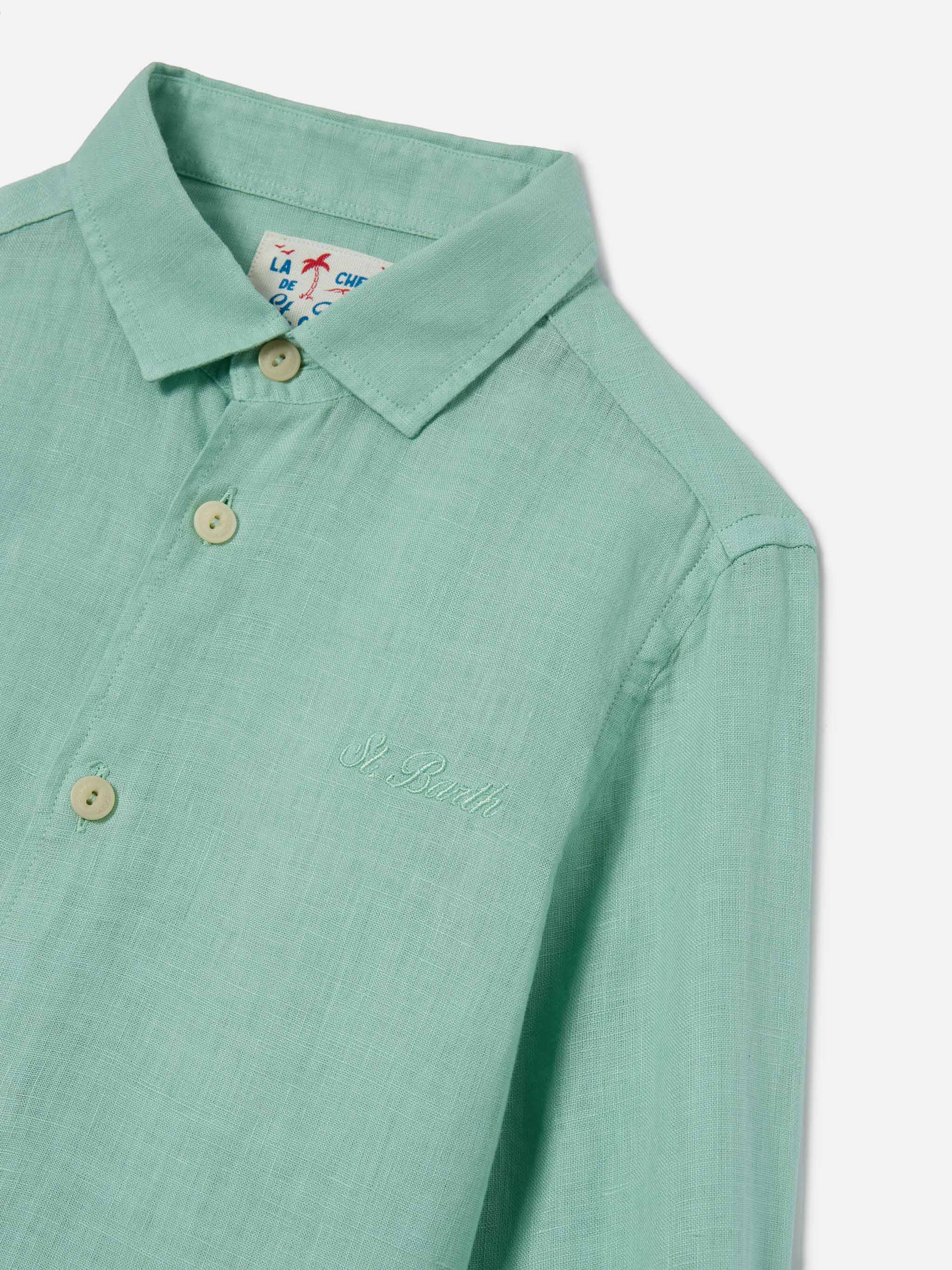 Sage Green Agnes Shirt In Linen __single__
