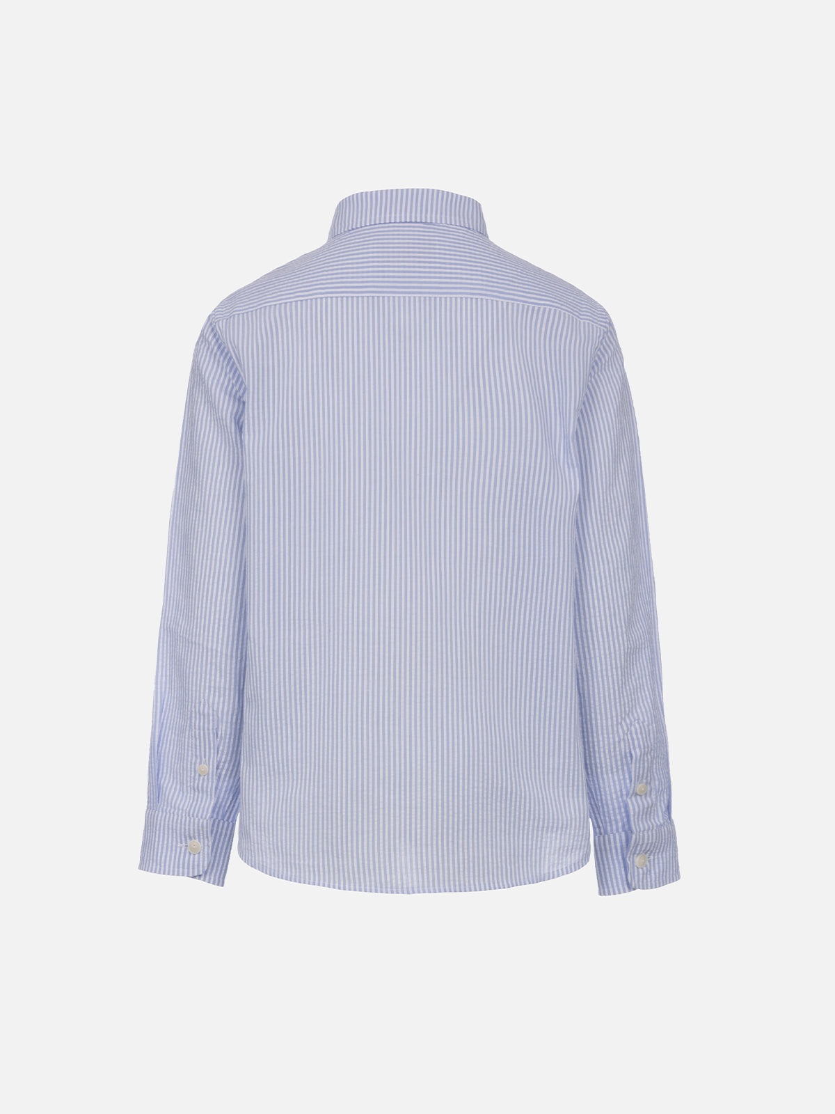 Kid Striped Seersucker Cotton Shirt Agnes Sky