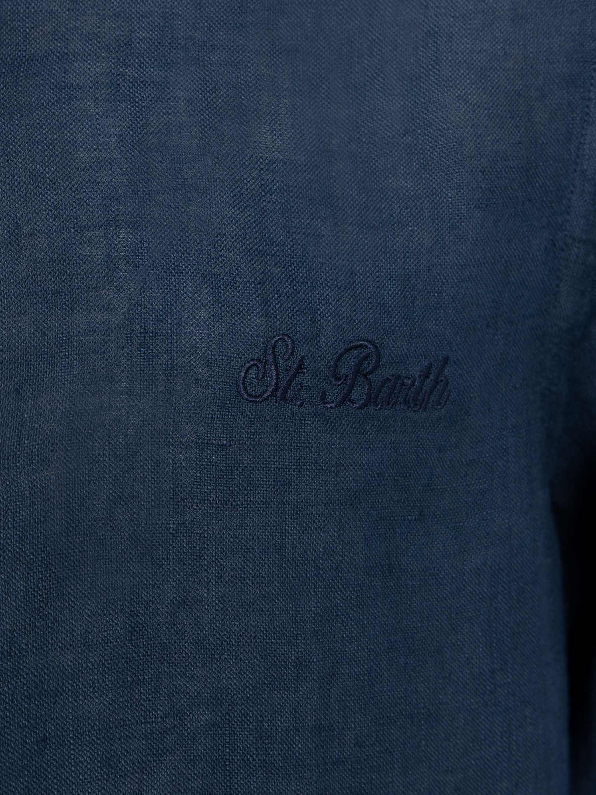 Agnes Navy Blue Linen Shirt