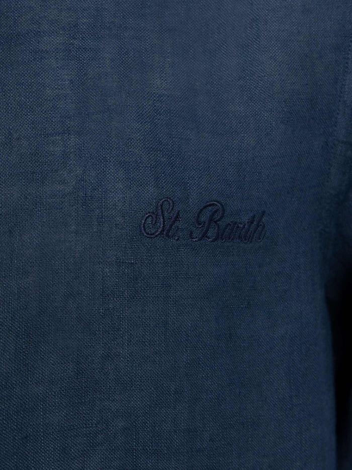 Agnes Navy Blue Linen Shirt